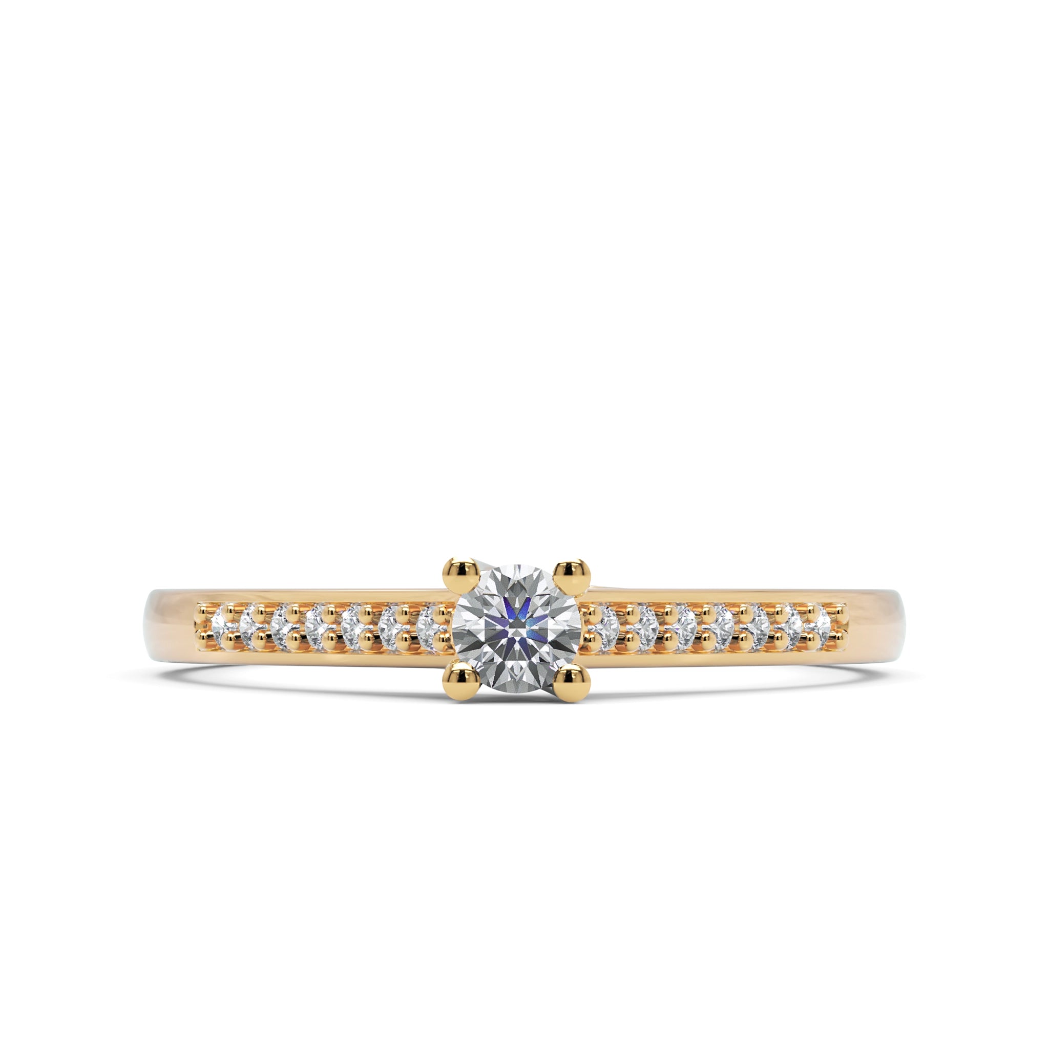 Anel de Noivado Fiorella II Diamante Natural 0,10 ct em Ouro 18K