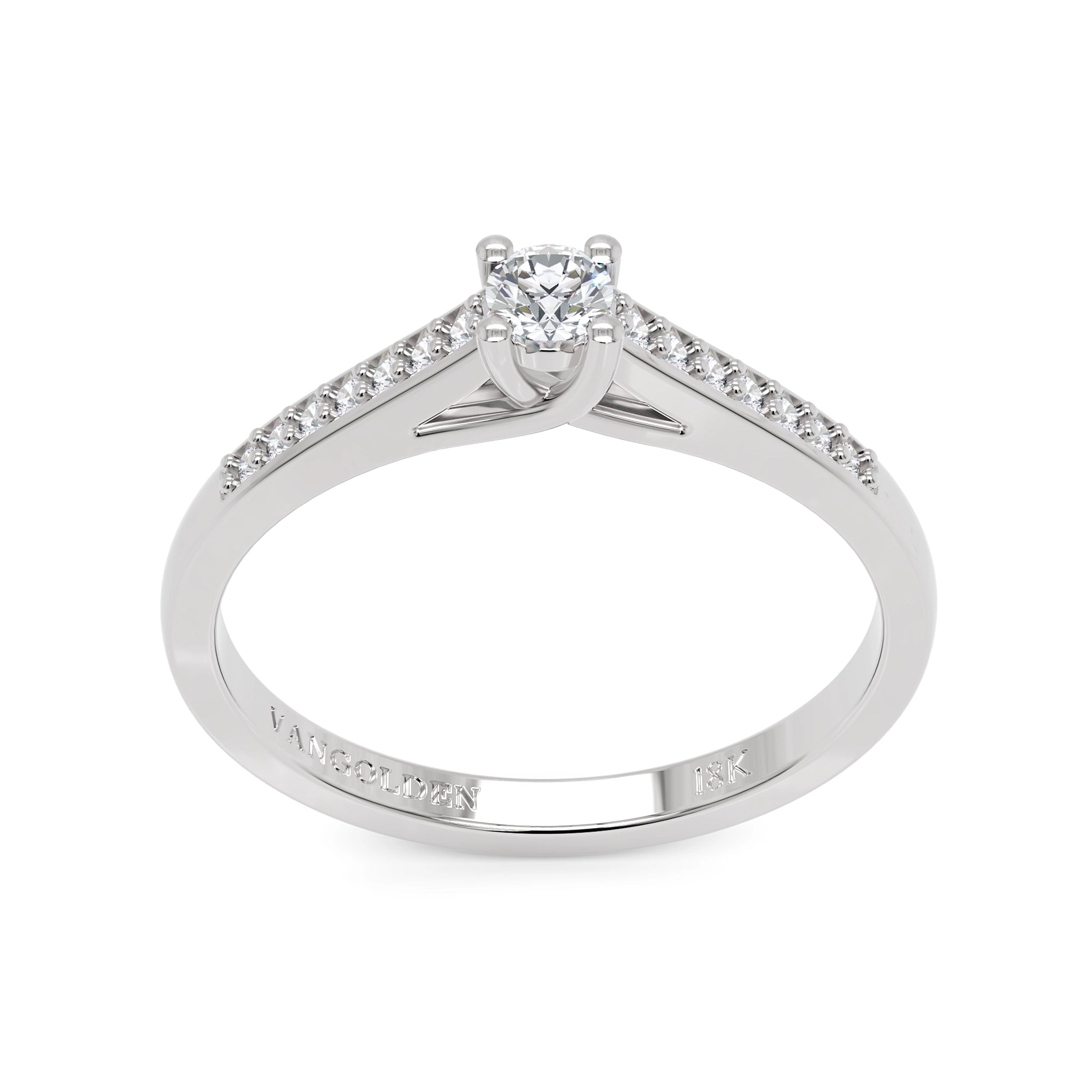 Anel de Noivado Fiorella II Diamante Natural 0,10 ct em Ouro 18K