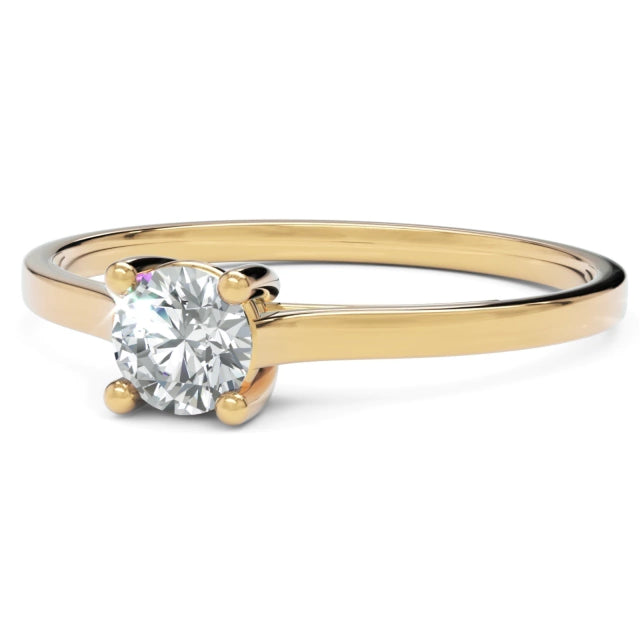 Anel de Noivado Stellae Diamante Natural 0,25 ct em Ouro 18K