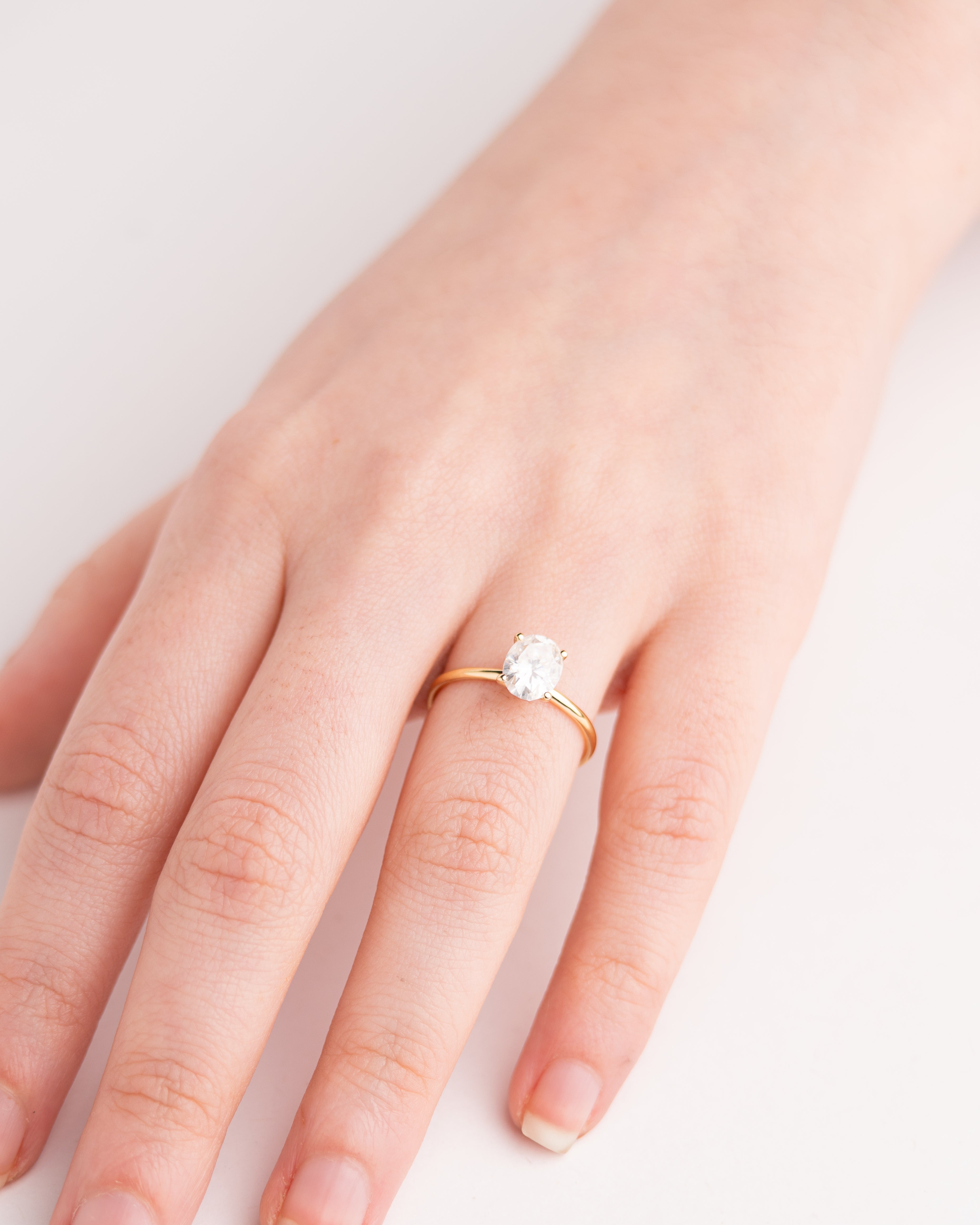 Anel de Noivado Paleta Moissanite 1,5 ct em Ouro 18K