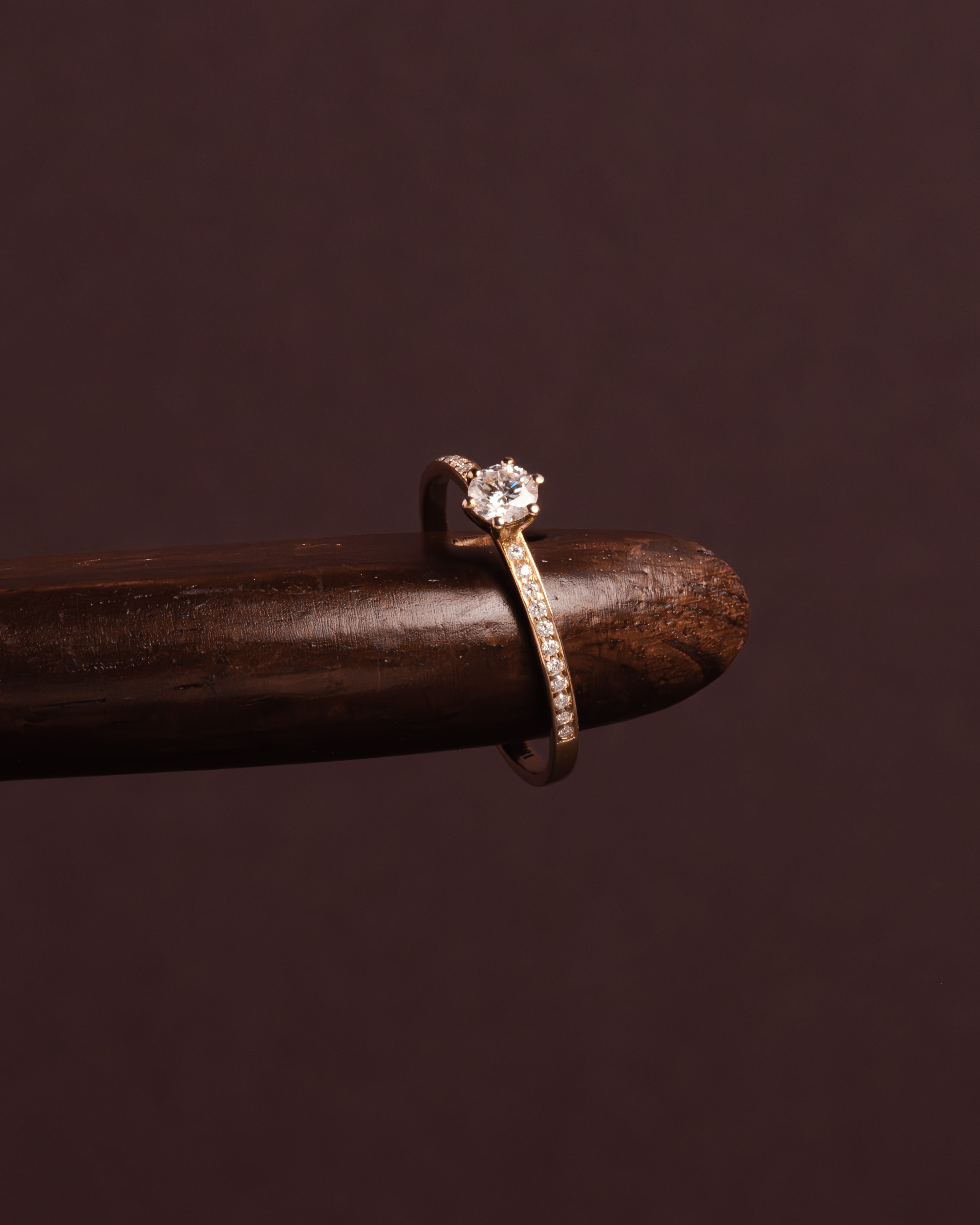 Anel de Noivado Amélie II Moissanite 0,25 ct em Ouro 18K