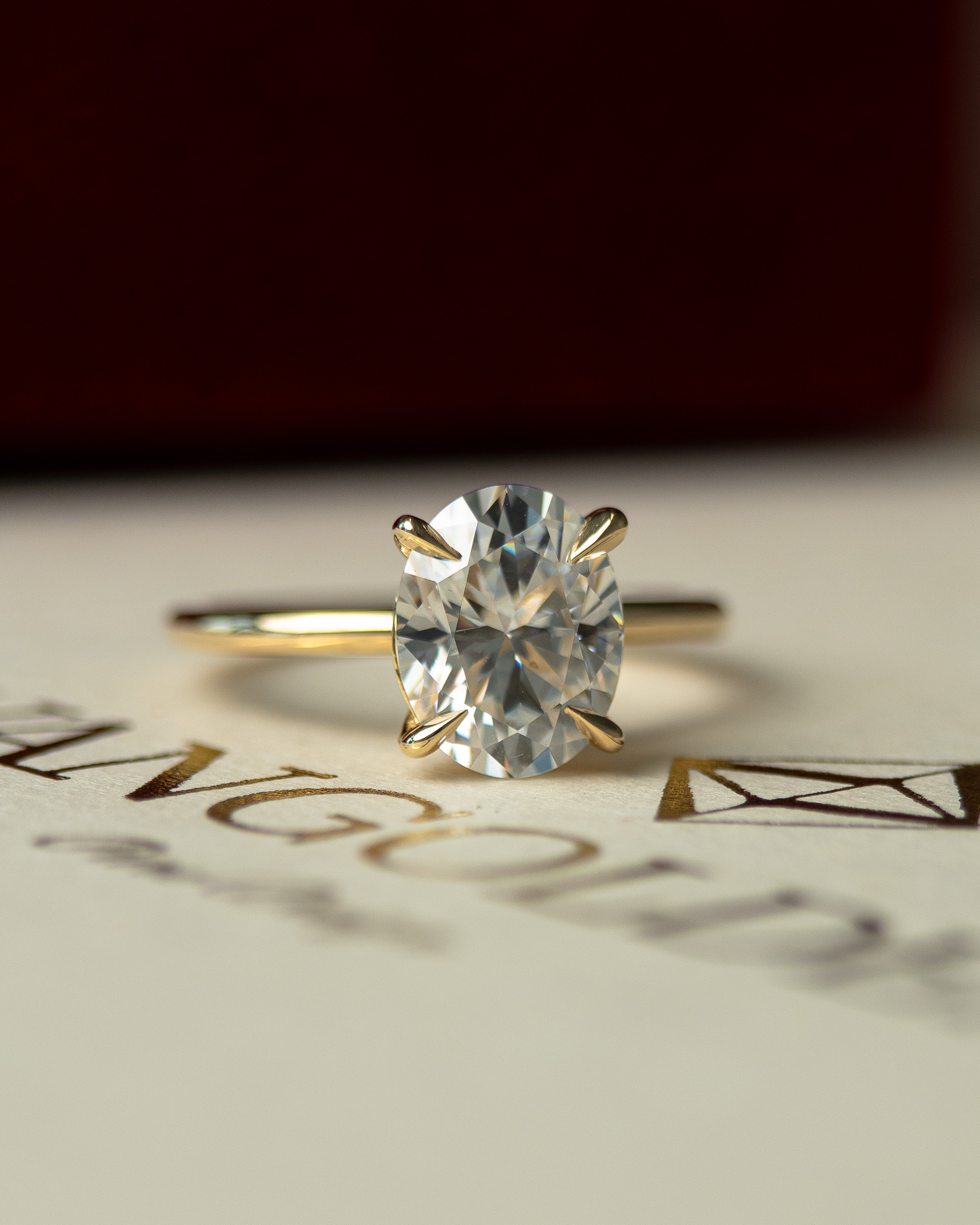 Anel de Noivado Paleta Moissanite 2 ct em Ouro 18K