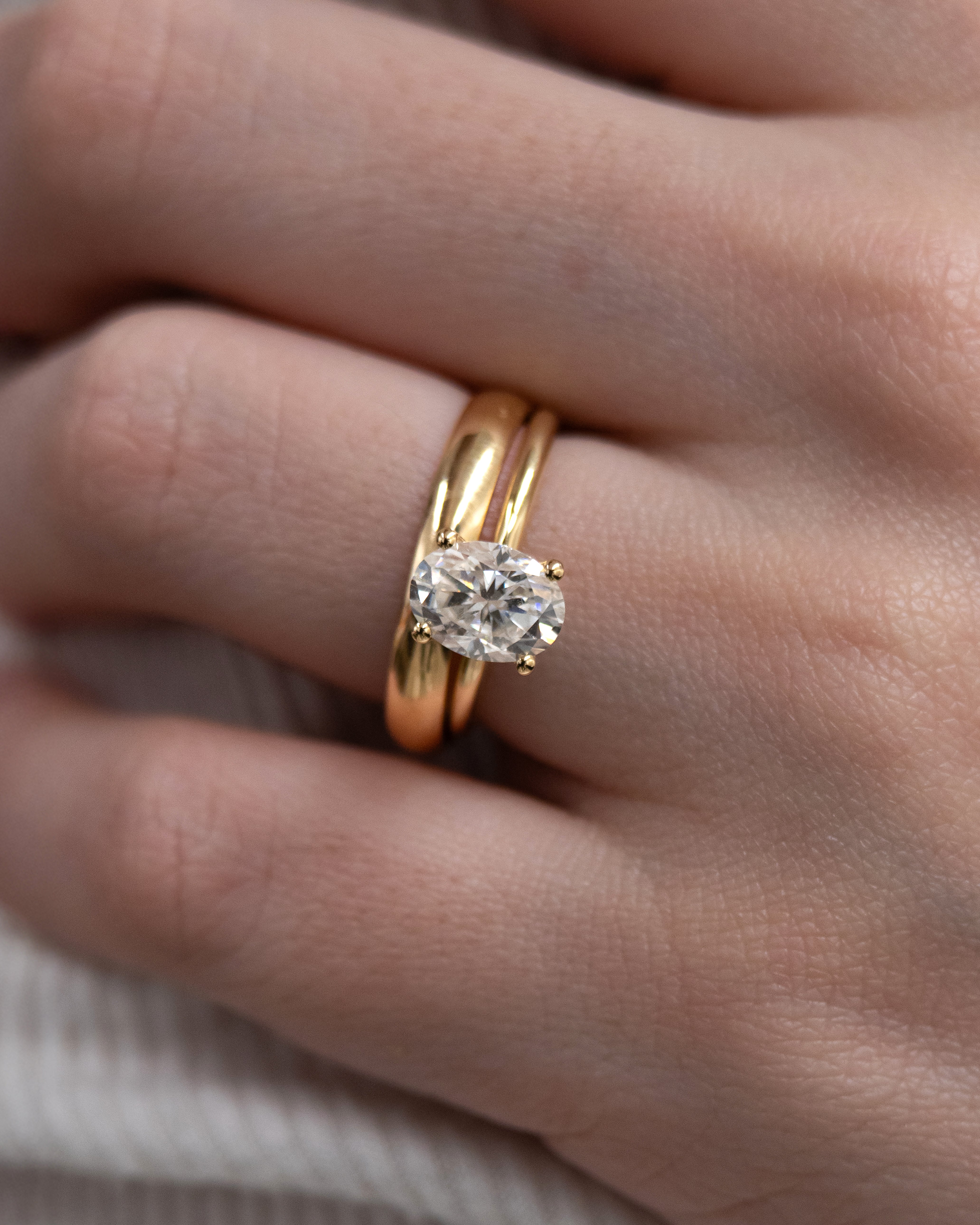 Anel de Noivado Paleta Moissanite 1,5 ct em Ouro 18K