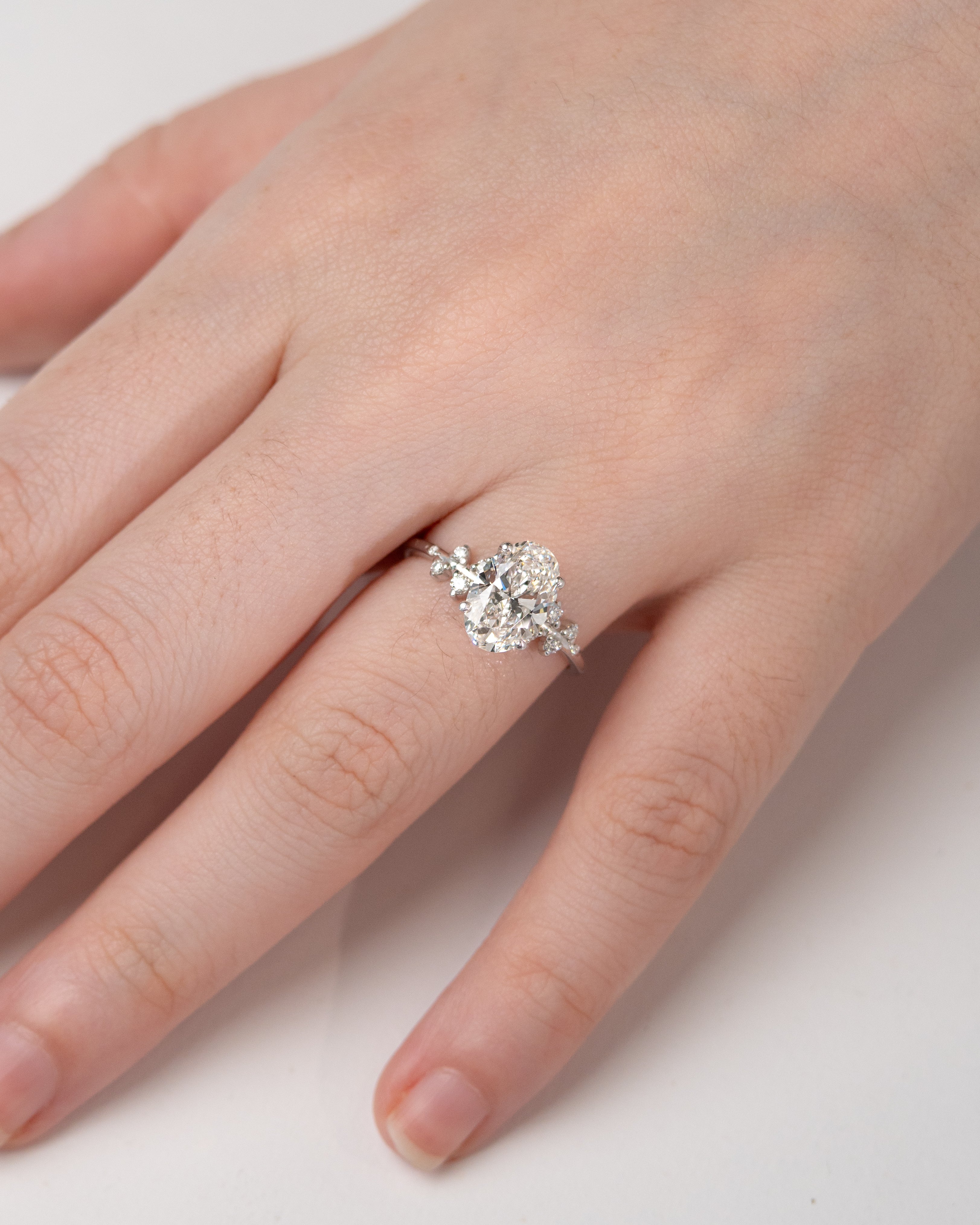 2 ct Aura Moissanite Engagement Ring in 18K Gold