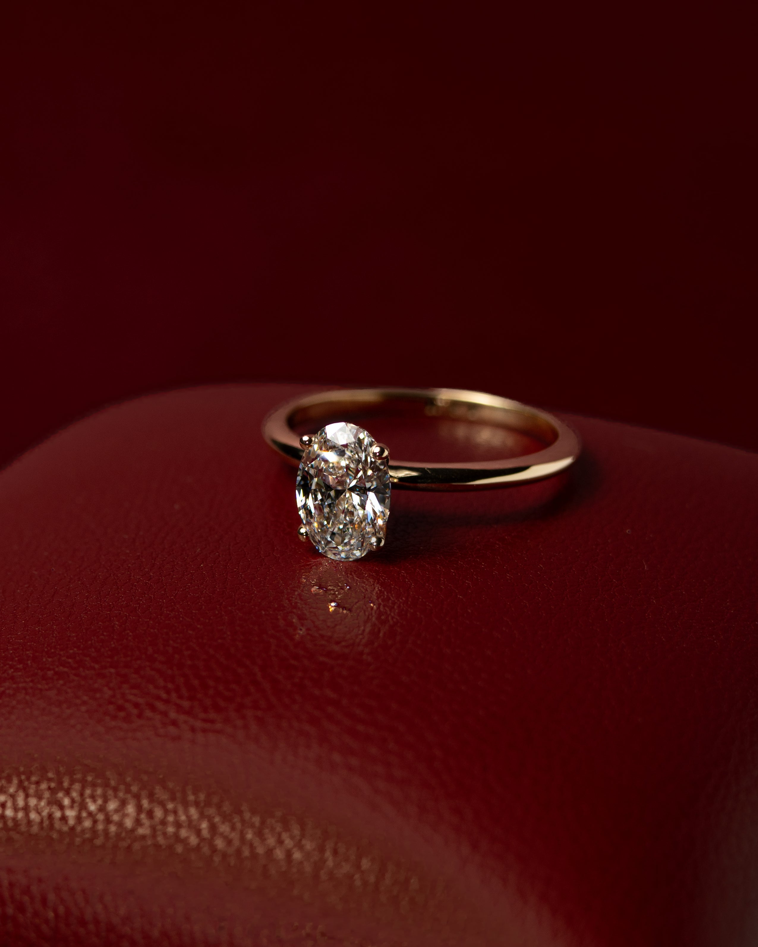 Anel de Noivado Paleta Diamante de Laboratório 1,0 ct em Ouro 18K