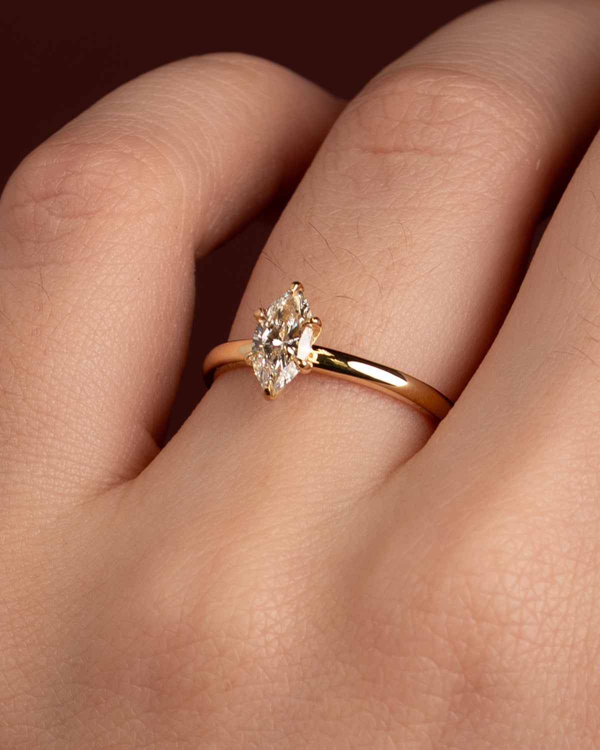 Anel de Noivado Eda Diamante de Laboratório 0,50 ct em Ouro 18K