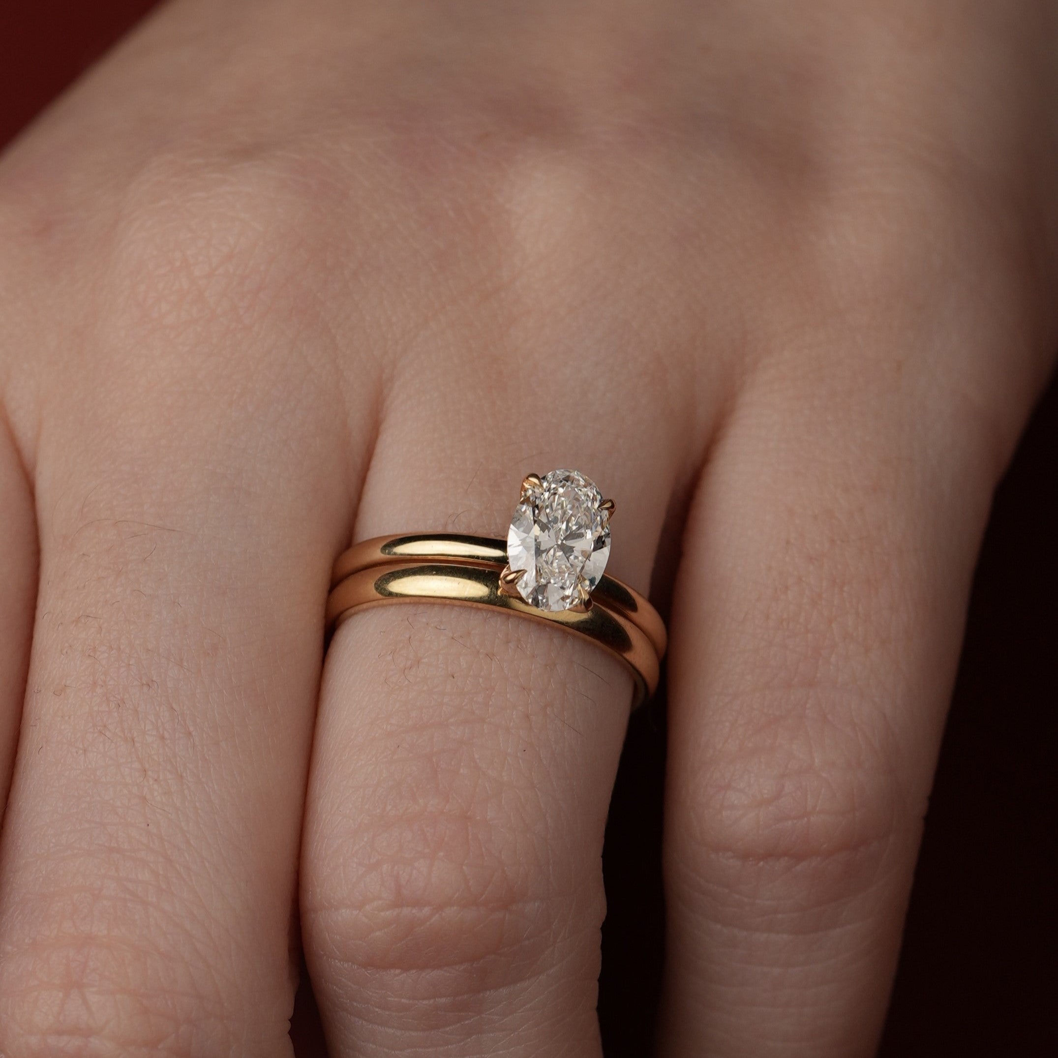 Anel de Noivado Paleta Tulip Diamante de Laboratório 1 ct em Ouro 18K