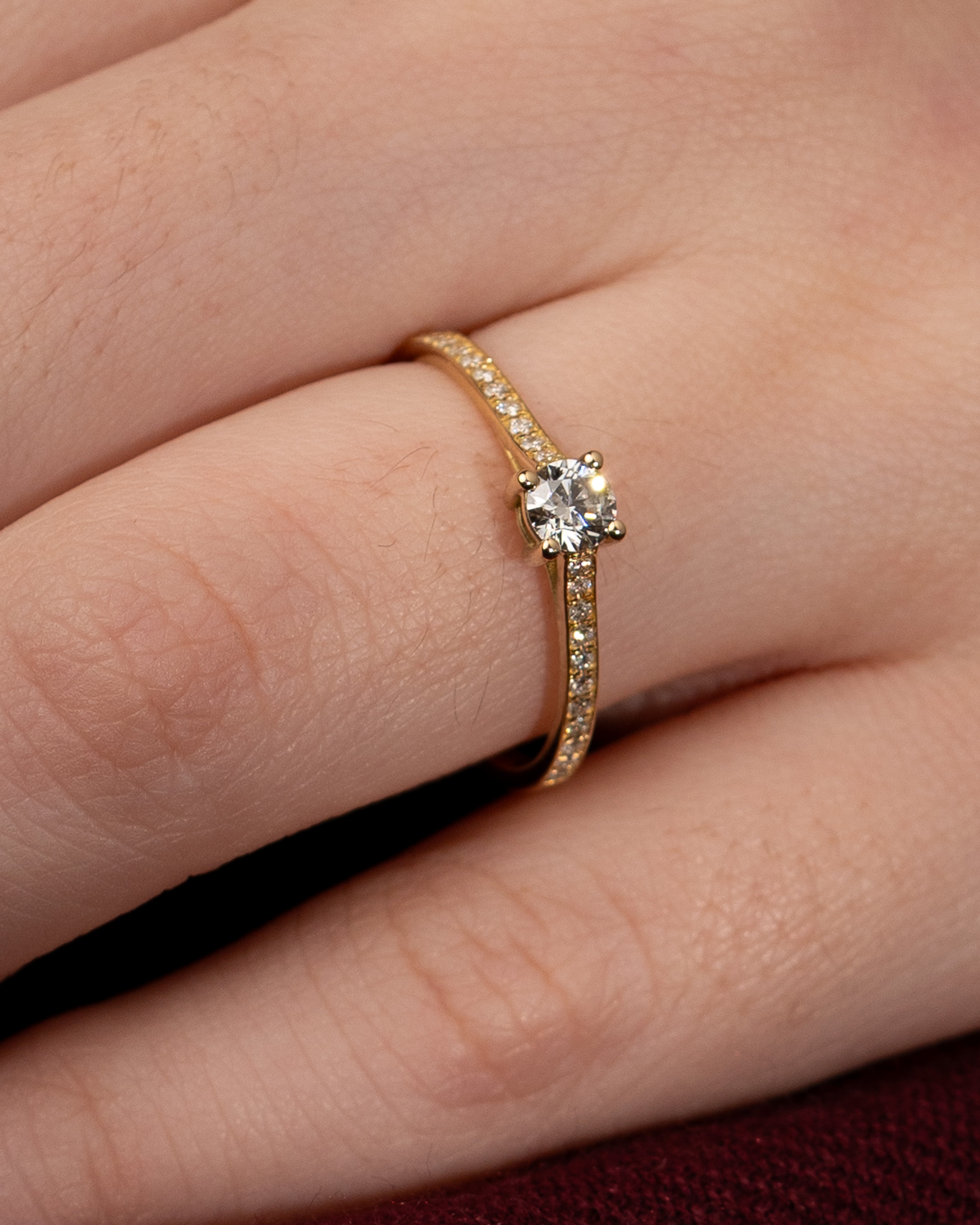 Anel de Noivado Stellae II Diamante de Laboratório 0,25 ct em Ouro 18K