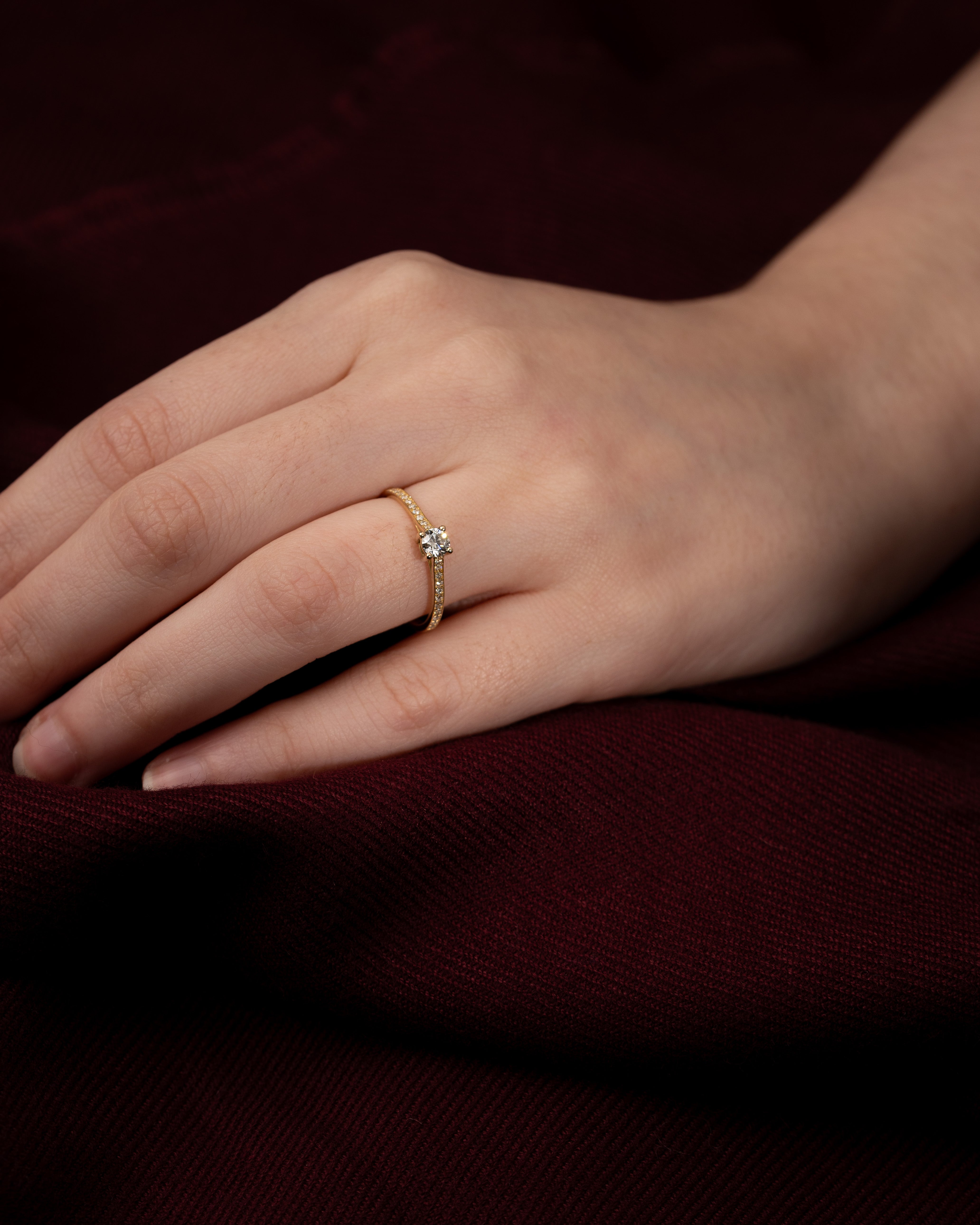 Anel de Noivado Stellae II Diamante de Laboratório 0,25 ct em Ouro 18K