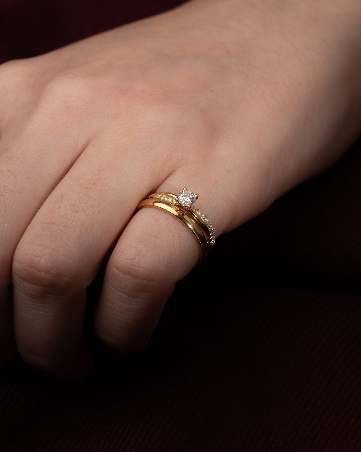 Anel de Noivado Gleam Diamante Natural 0,25 ct em Ouro 18K