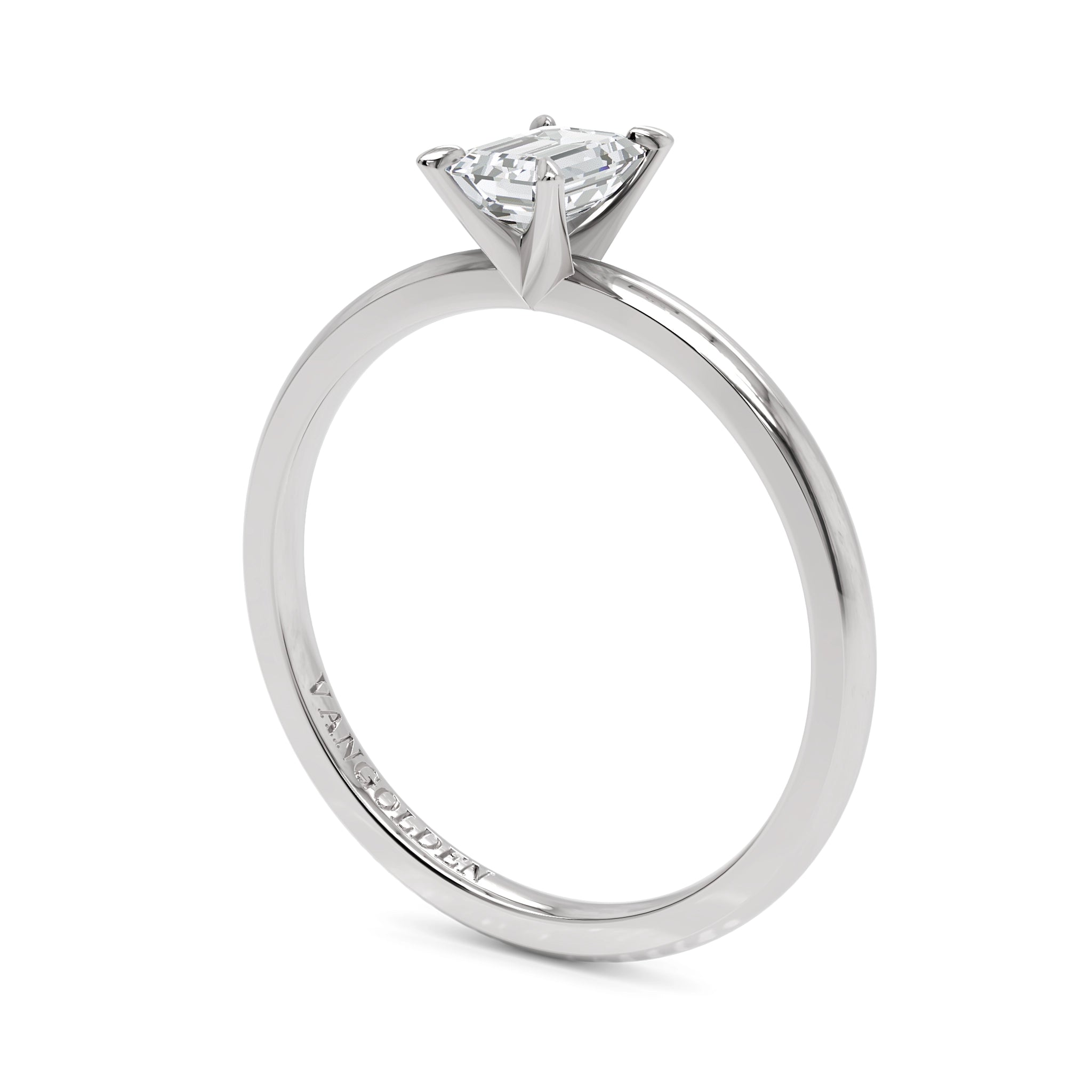 Anel de Noivado Helena Moissanite 0,50 ct em Ouro 18K