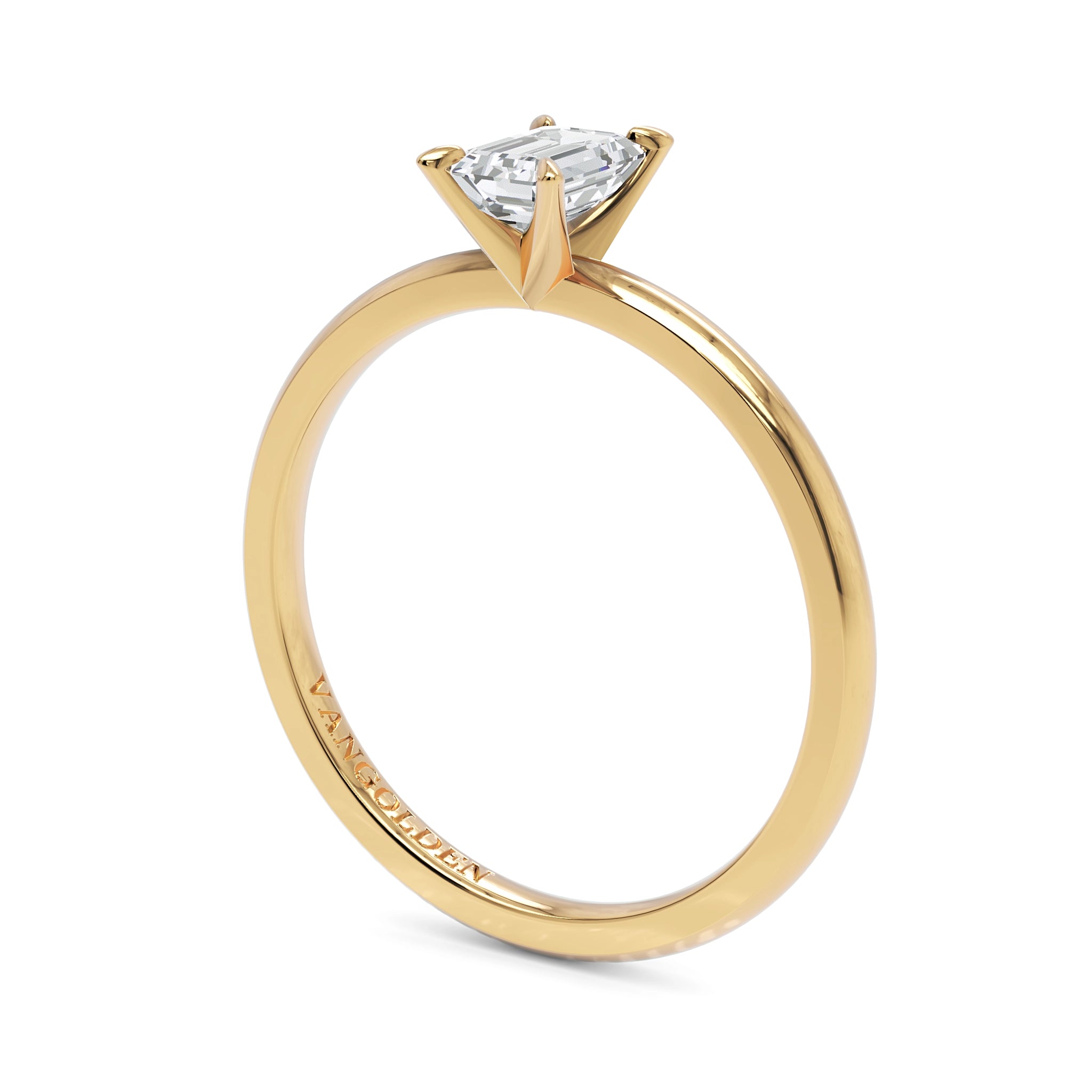 Anel de Noivado Helena Moissanite 0,50 ct em Ouro 18K