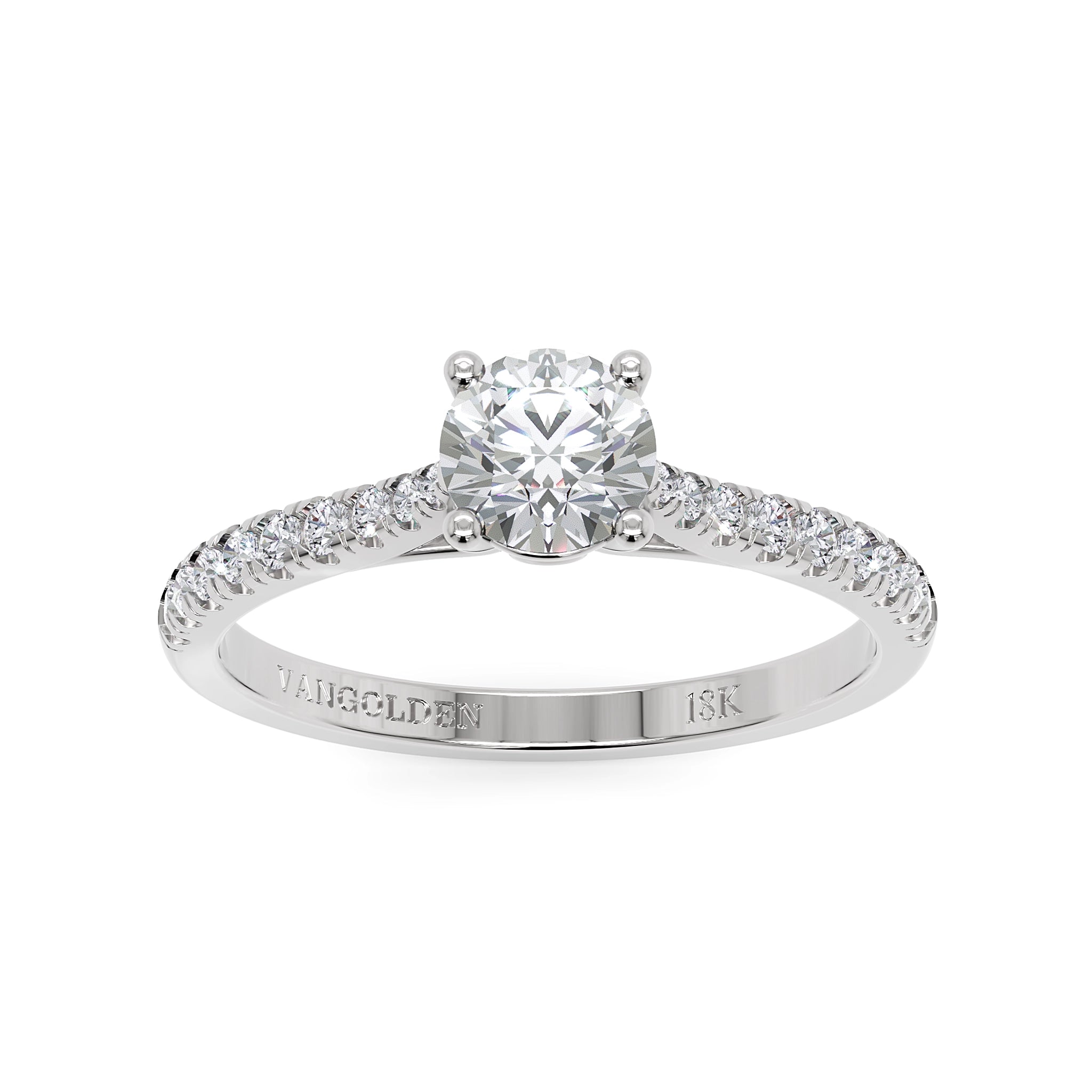 Anel de Noivado Willow II Diamantes 0,50 ct em Ouro 18K