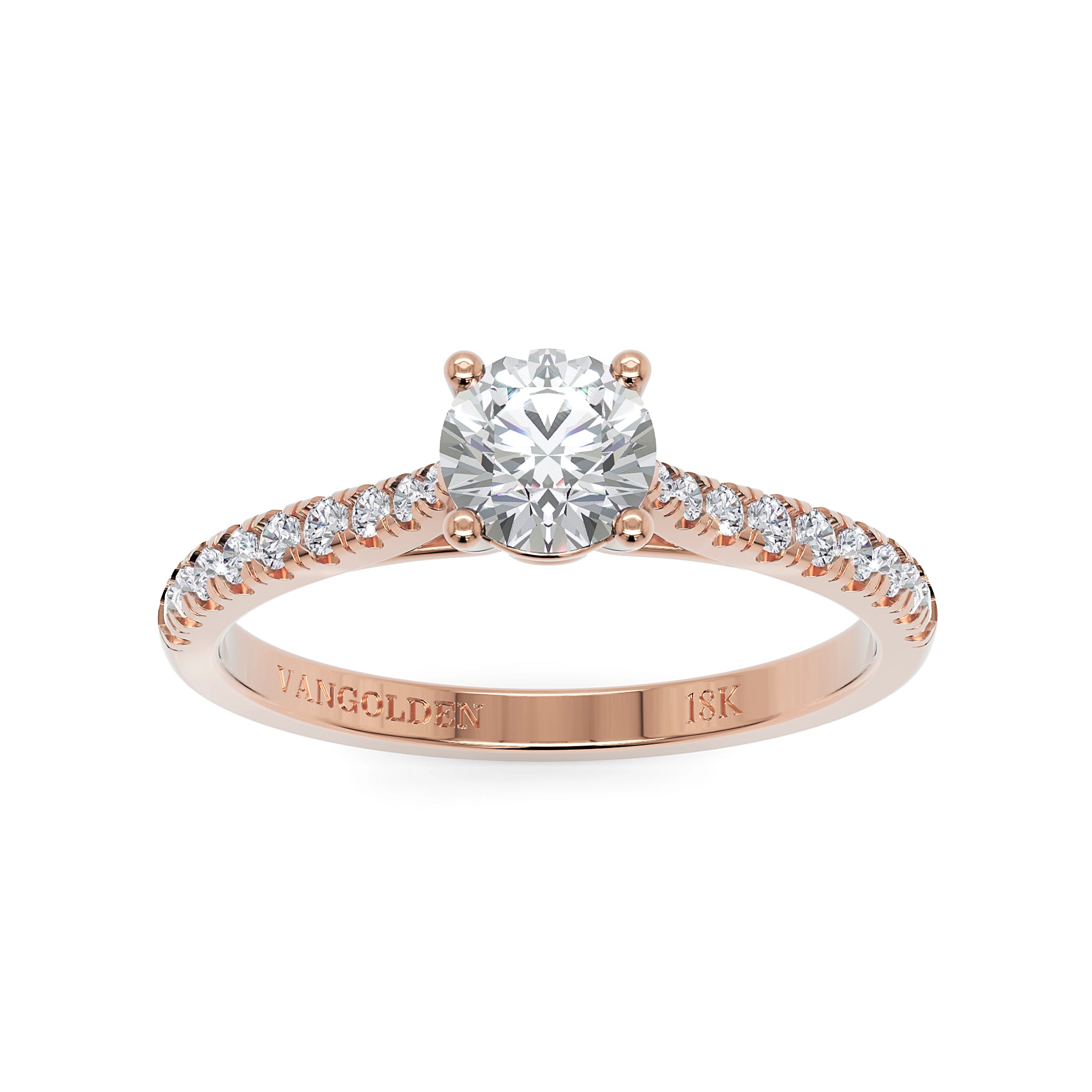 Anel de Noivado Willow II Diamantes 0,50 ct em Ouro 18K