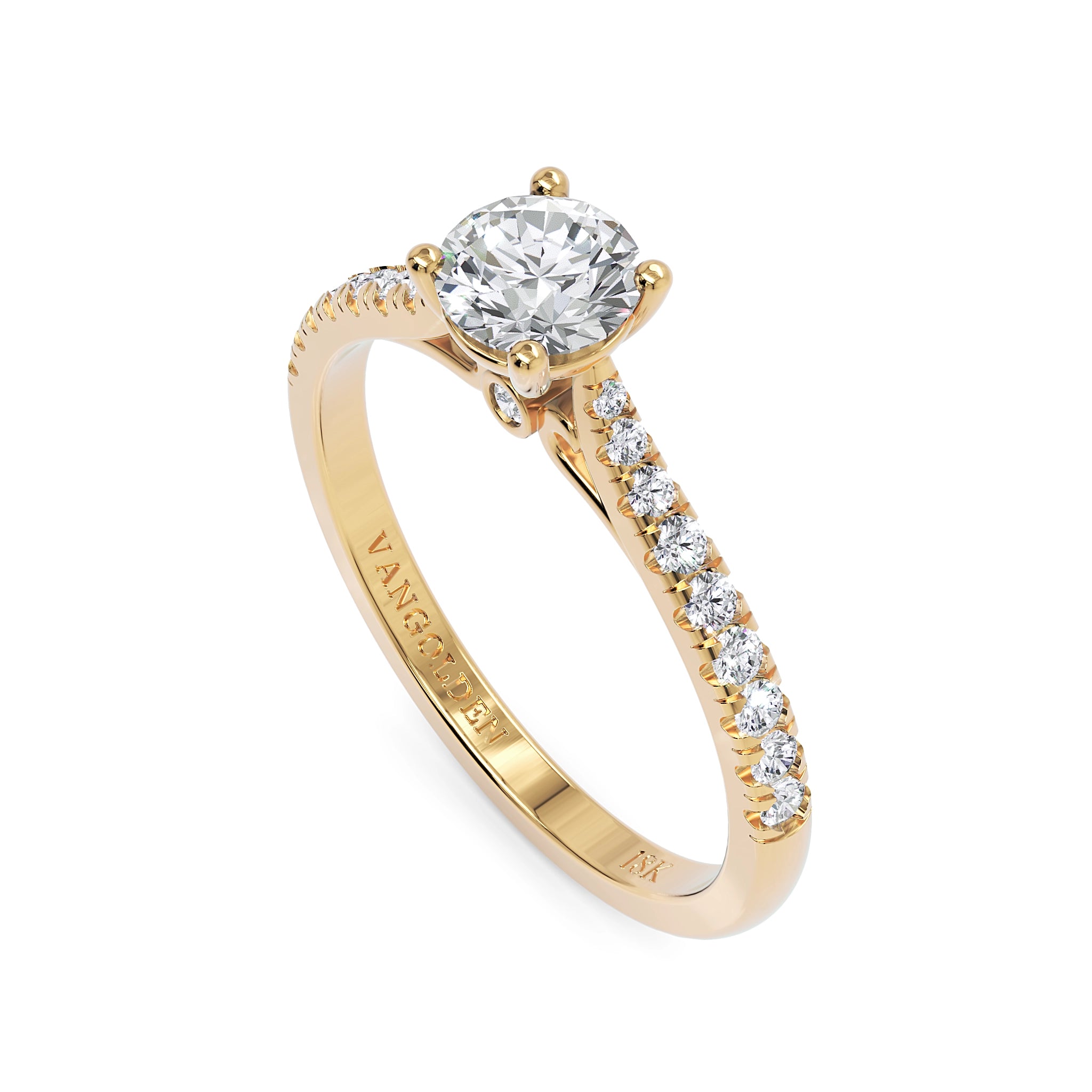 Anel de Noivado Willow II Diamantes 0,50 ct em Ouro 18K