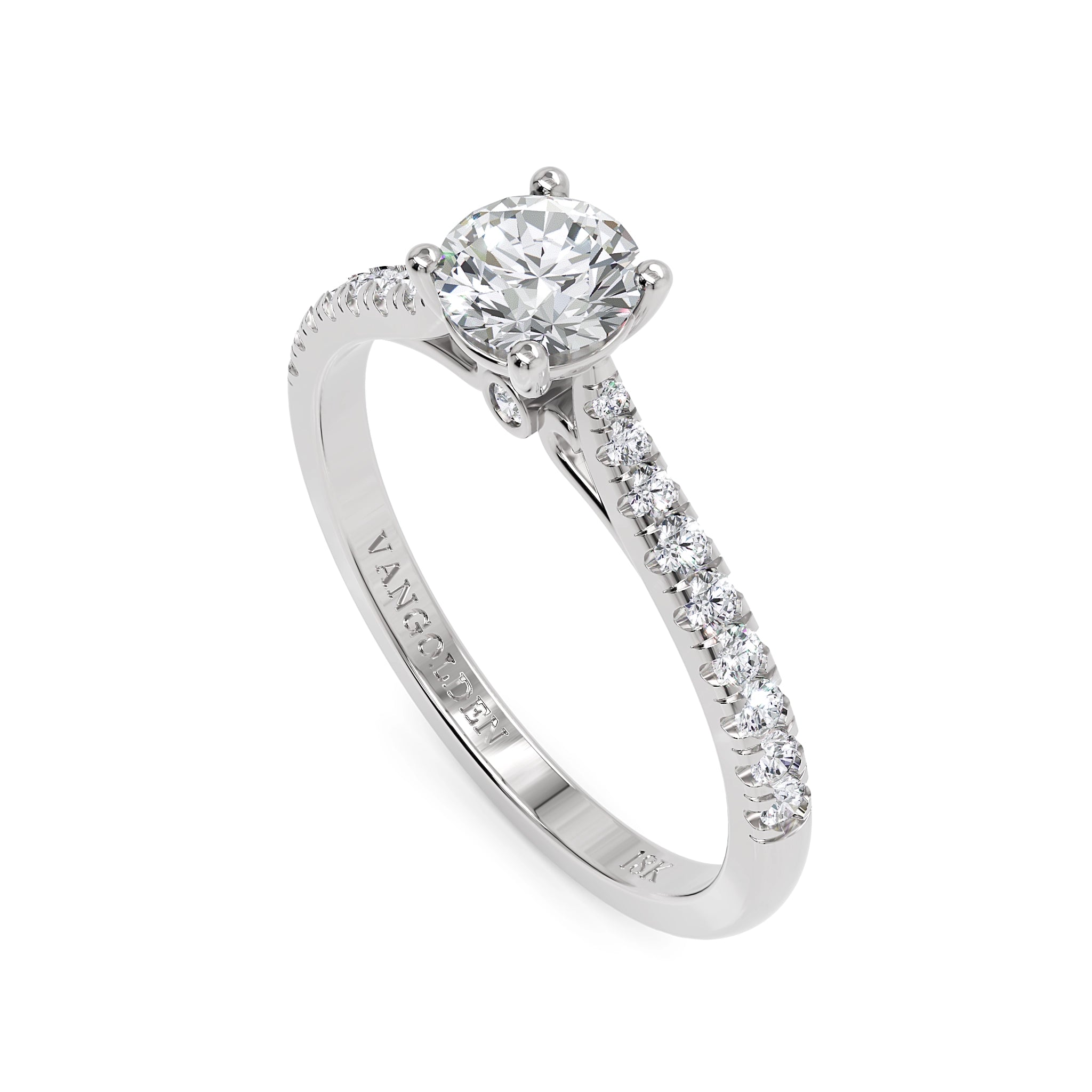 Anel de Noivado Willow II Diamantes 0,50 ct em Ouro 18K