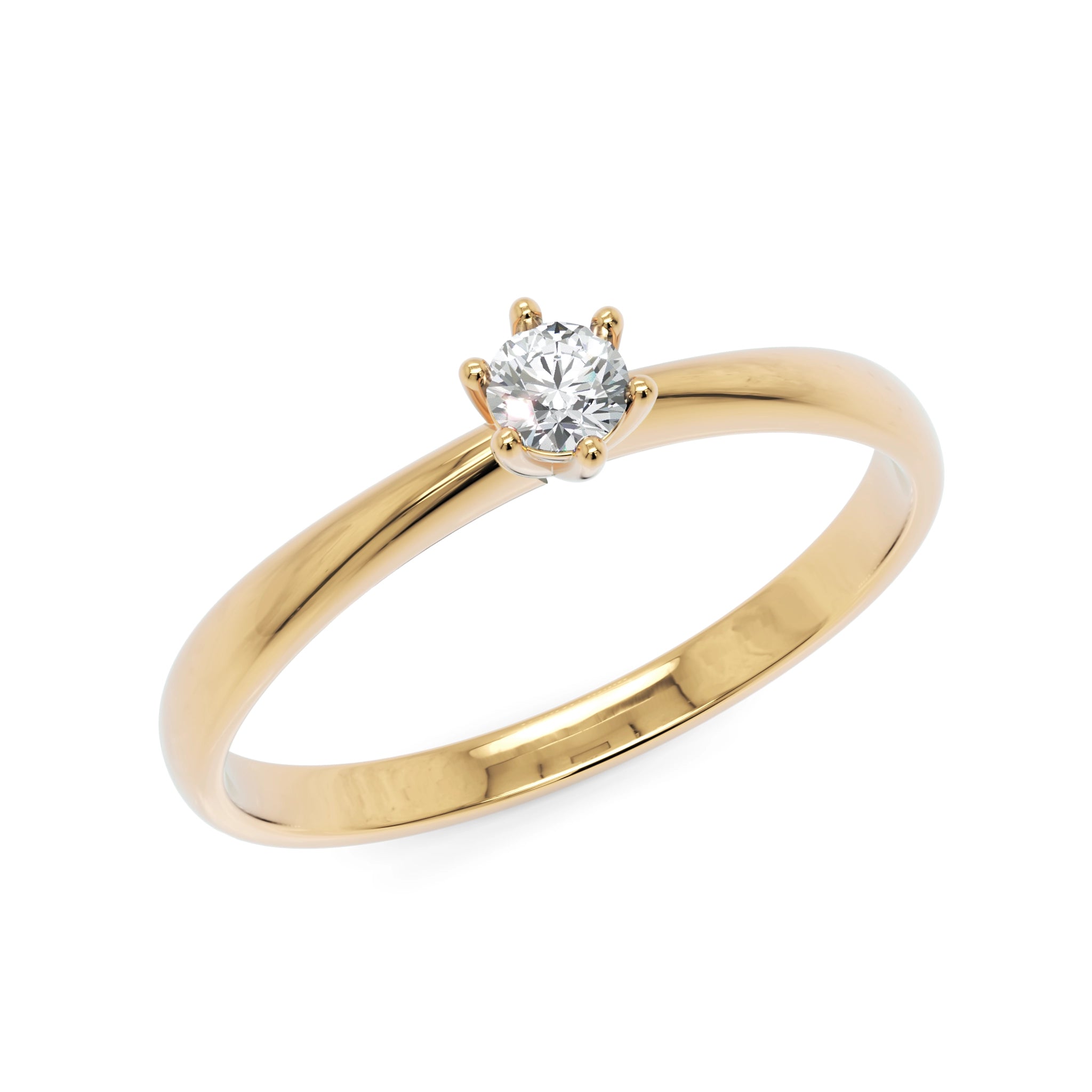 Anel de Noivado Little Miss Sunshine Moissanite 0,15 ct em Ouro 18K