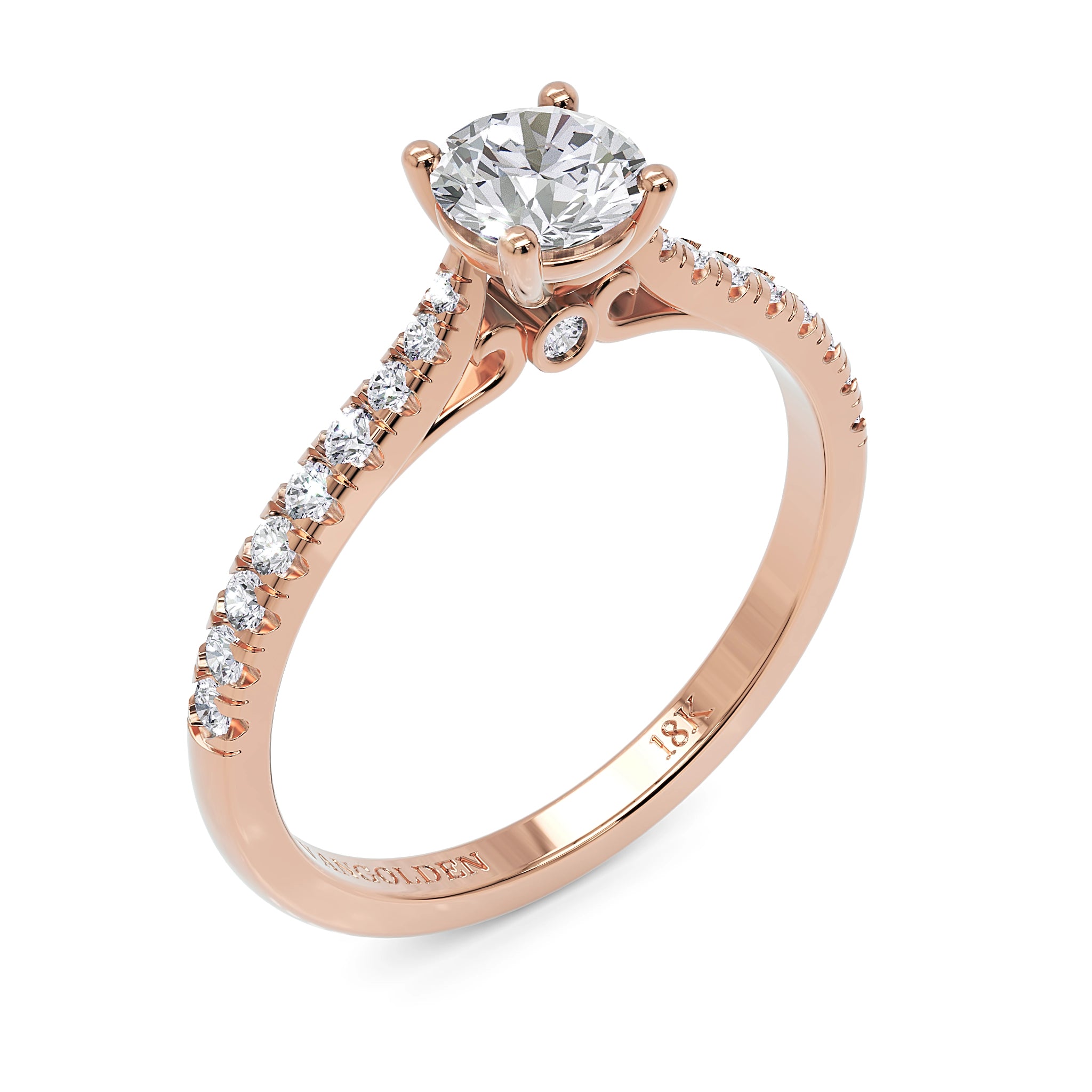 Anel de Noivado Willow II Diamantes 0,50 ct em Ouro 18K