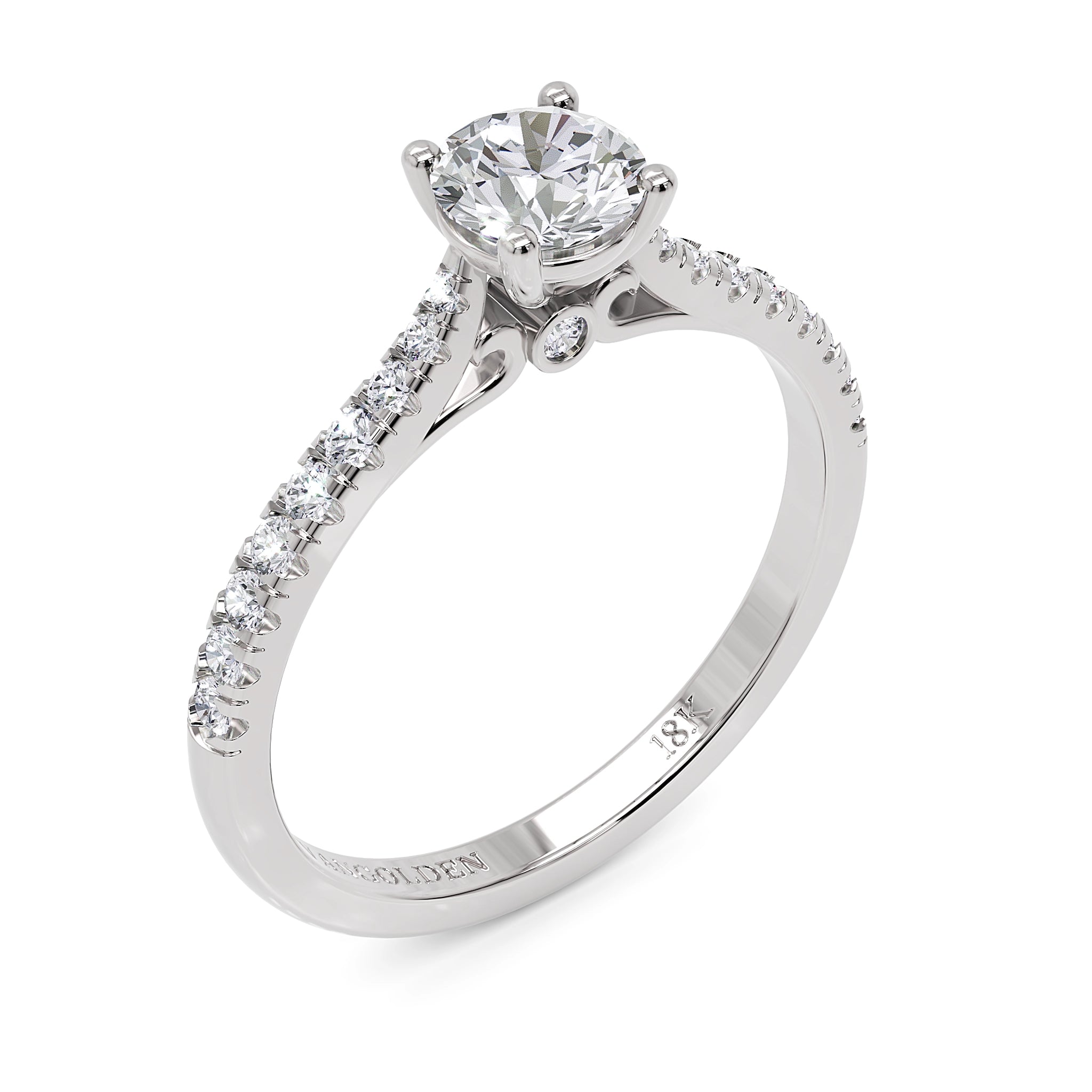 Anel de Noivado Willow II Diamantes 0,50 ct em Ouro 18K