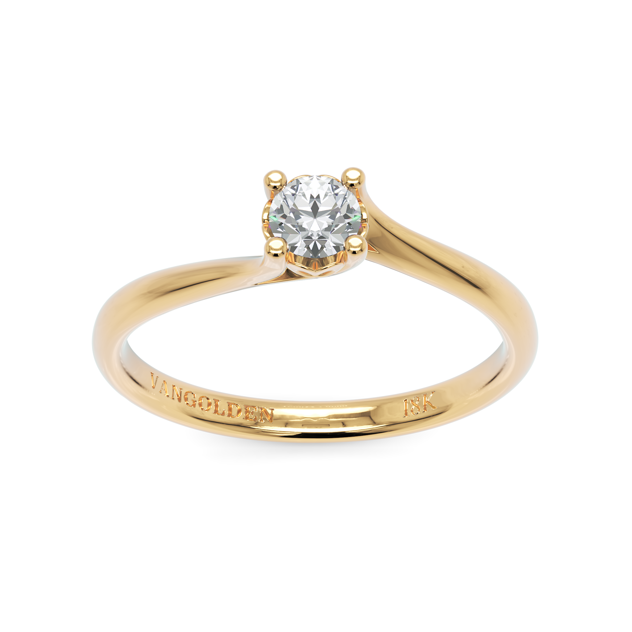 Anel de Noivado Cassie Diamante 0,15 ct em Ouro 18K