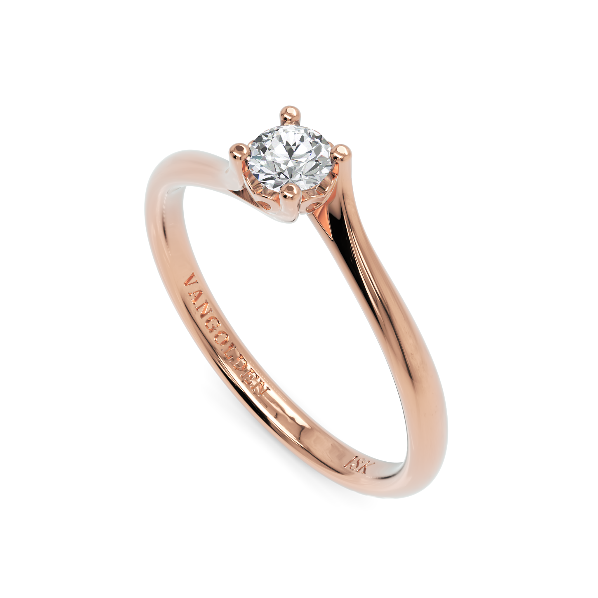 Anel de Noivado Cassie Diamante 0,15 ct em Ouro 18K