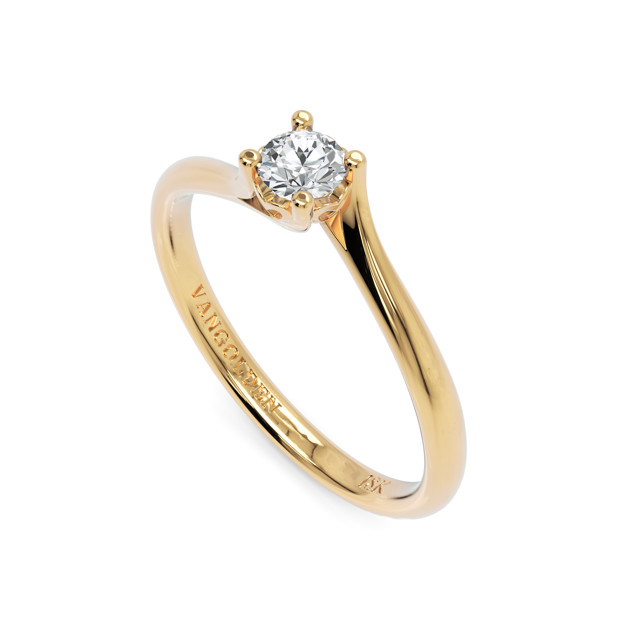 Anel de Noivado Cassie Diamante 0,15 ct em Ouro 18K