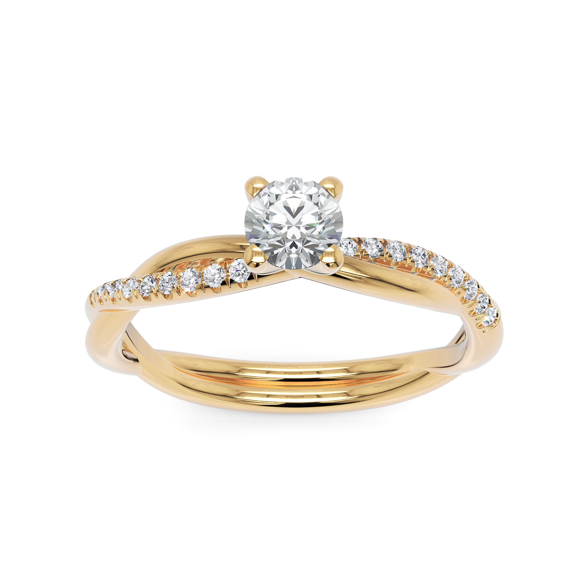 Anel de Noivado Gleam Diamante Natural 0,25 ct em Ouro 18K