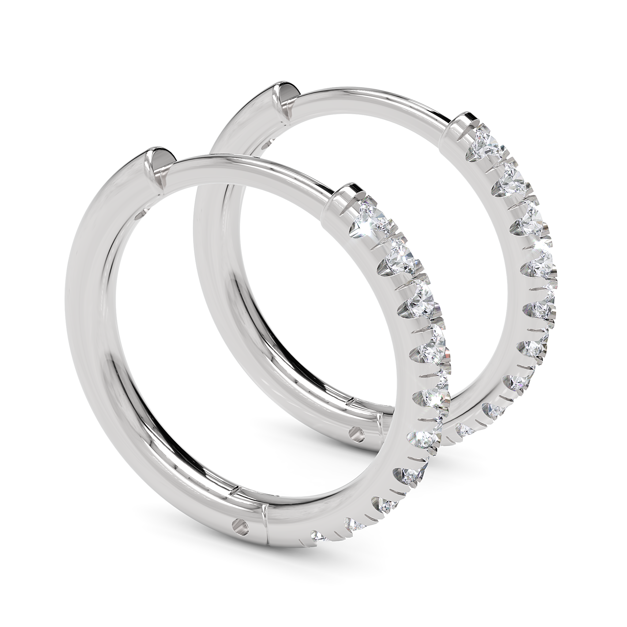 Brinco Argola Elaria em Ouro 18K Com Diamante Natural