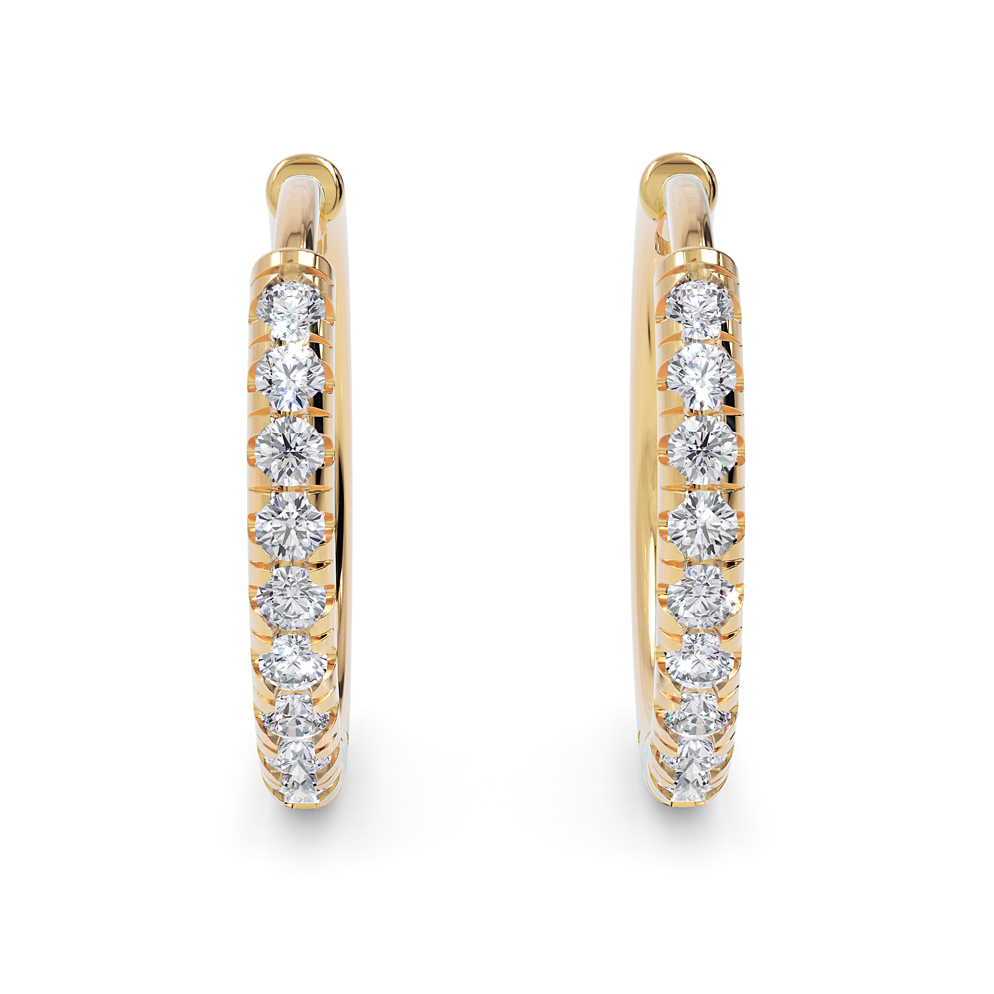 Brinco Argola Elaria em Ouro 18K Com Diamante Natural