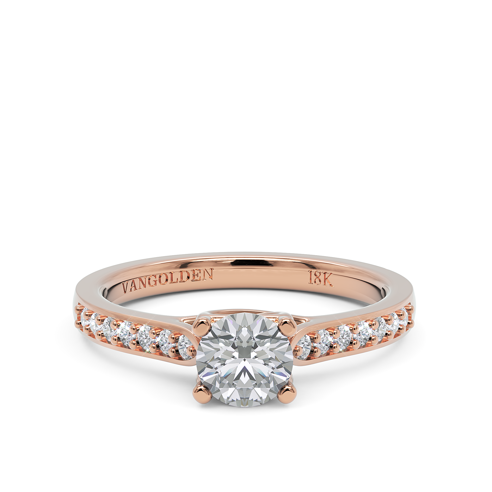 Anel de Noivado Bela II 0,50 ct em Ouro 18K