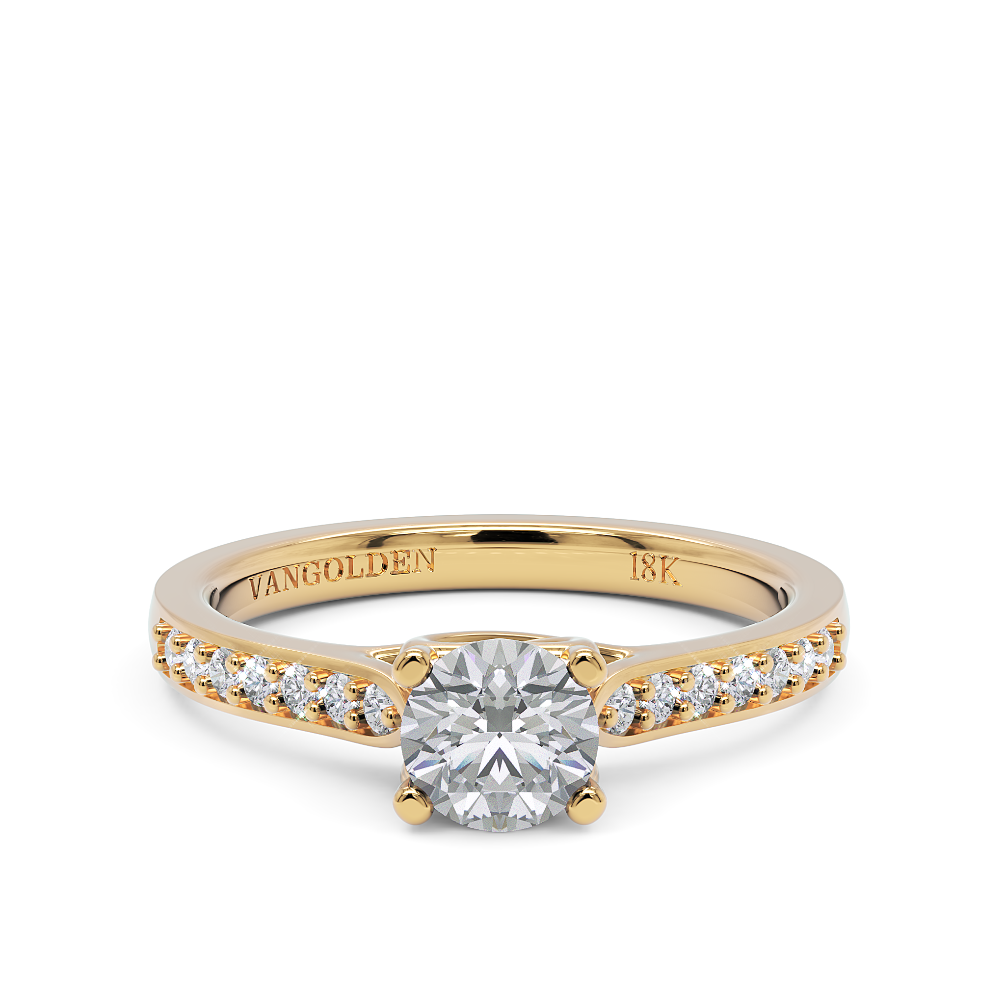 Anel de Noivado Bela II 0,50 ct em Ouro 18K