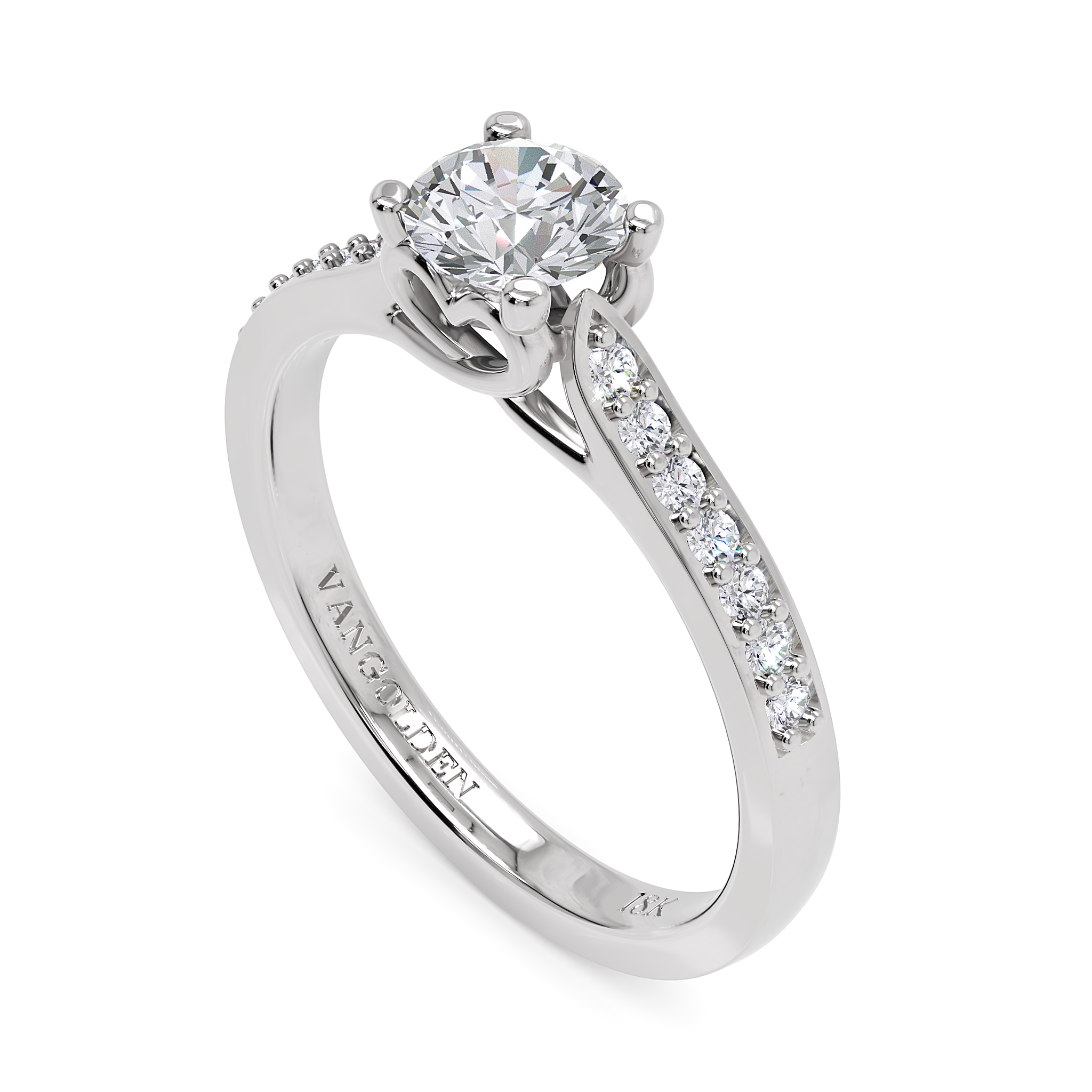 Anel de Noivado Bela II 0,50 ct em Ouro 18K