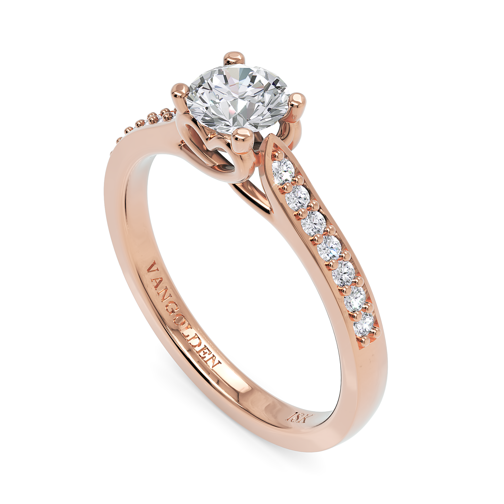 Anel de Noivado Bela II 0,50 ct em Ouro 18K