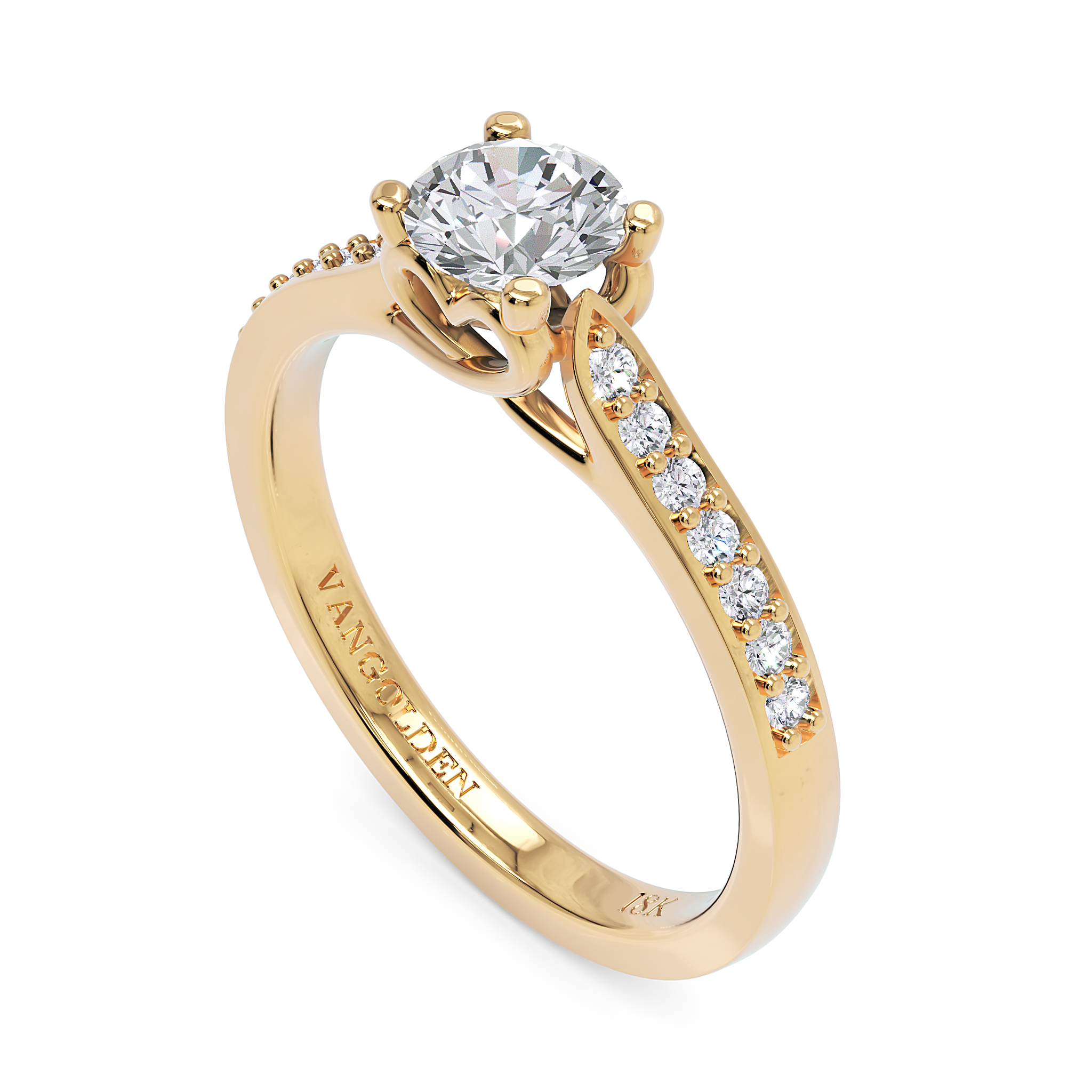 Anel de Noivado Bela II 0,50 ct em Ouro 18K