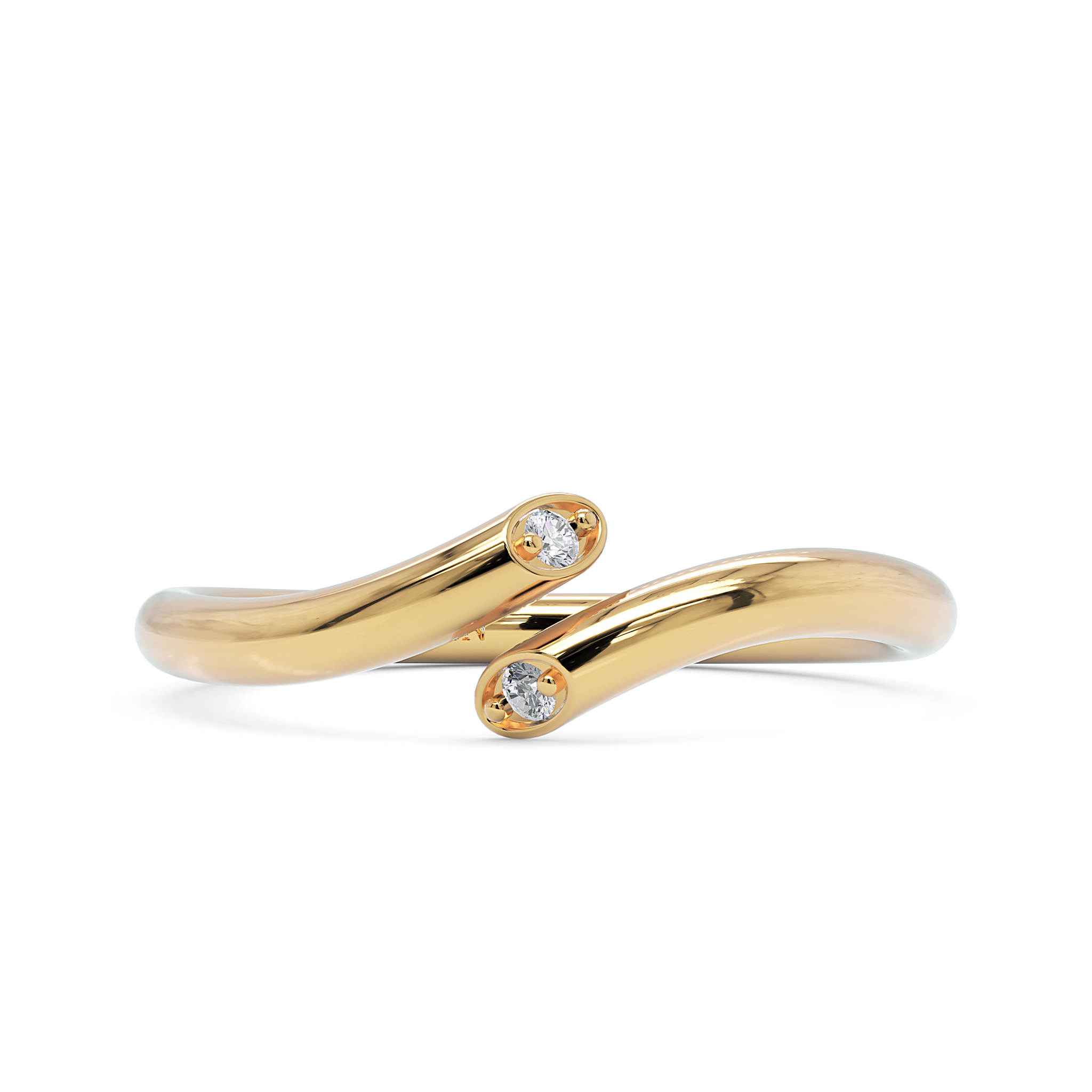 Anel Singular Com Diamante em Ouro 18K