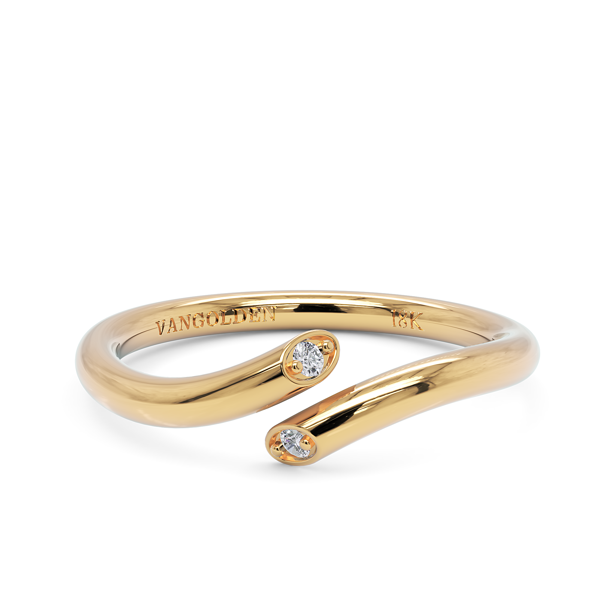 Anel Singular Com Diamante em Ouro 18K