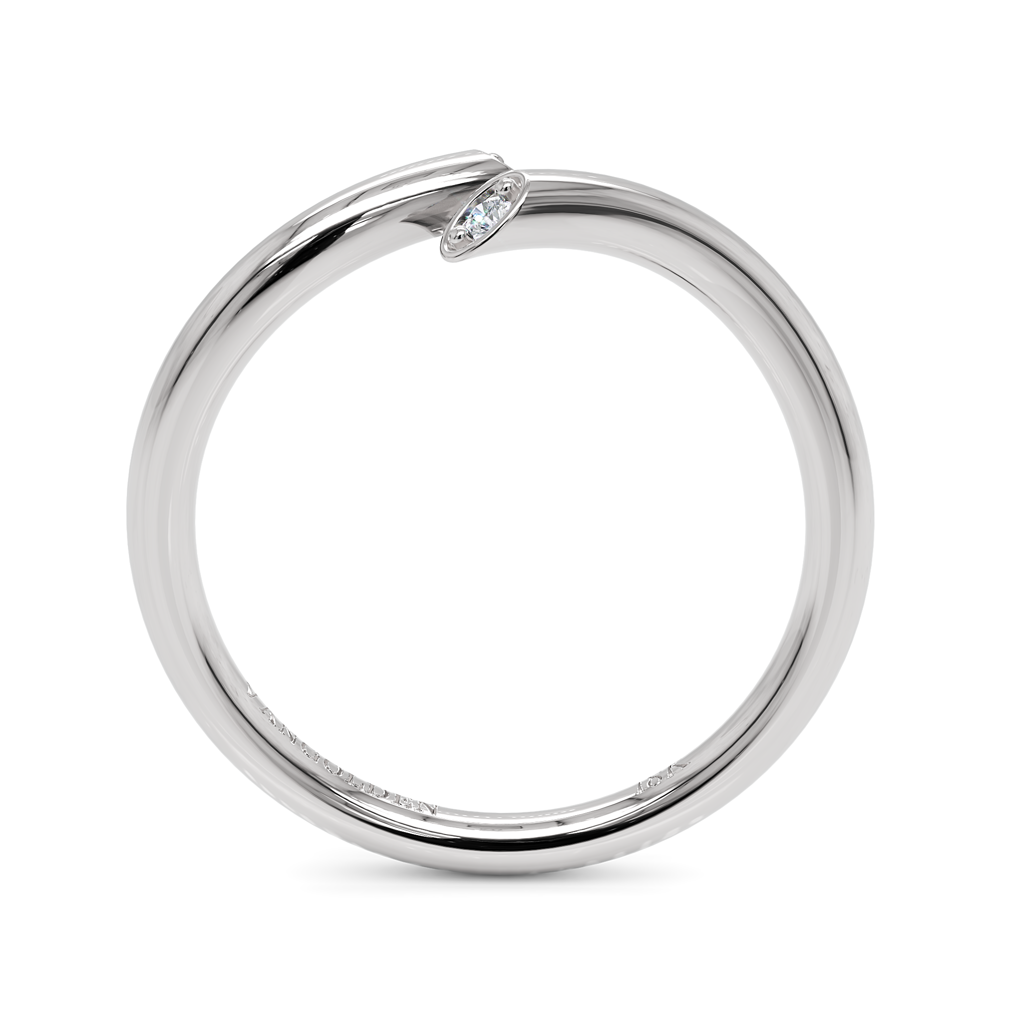 Anel Singular Com Diamante em Ouro 18K