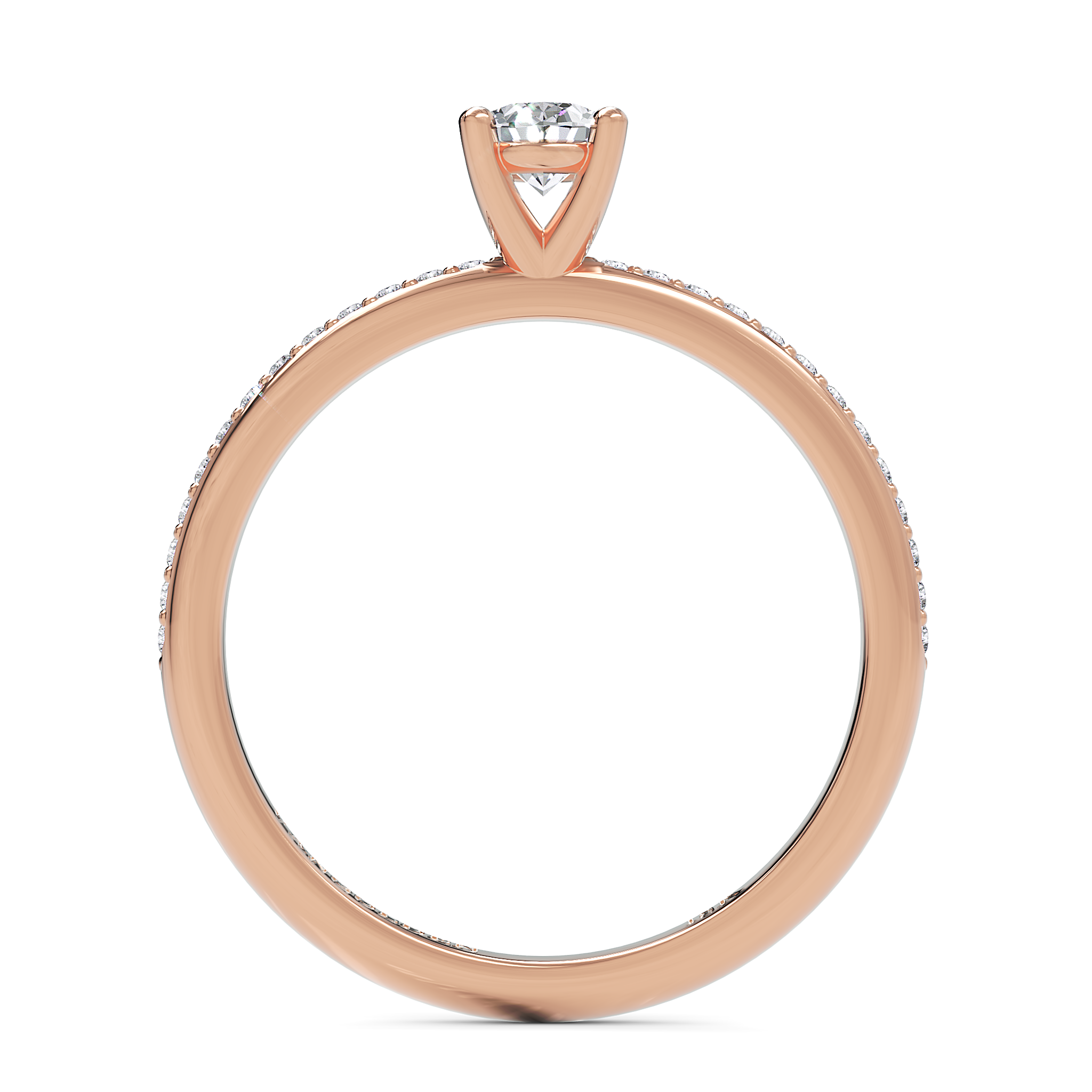Anel de Noivado Classic Oval Moissanite 0,50 ct em Ouro 18K