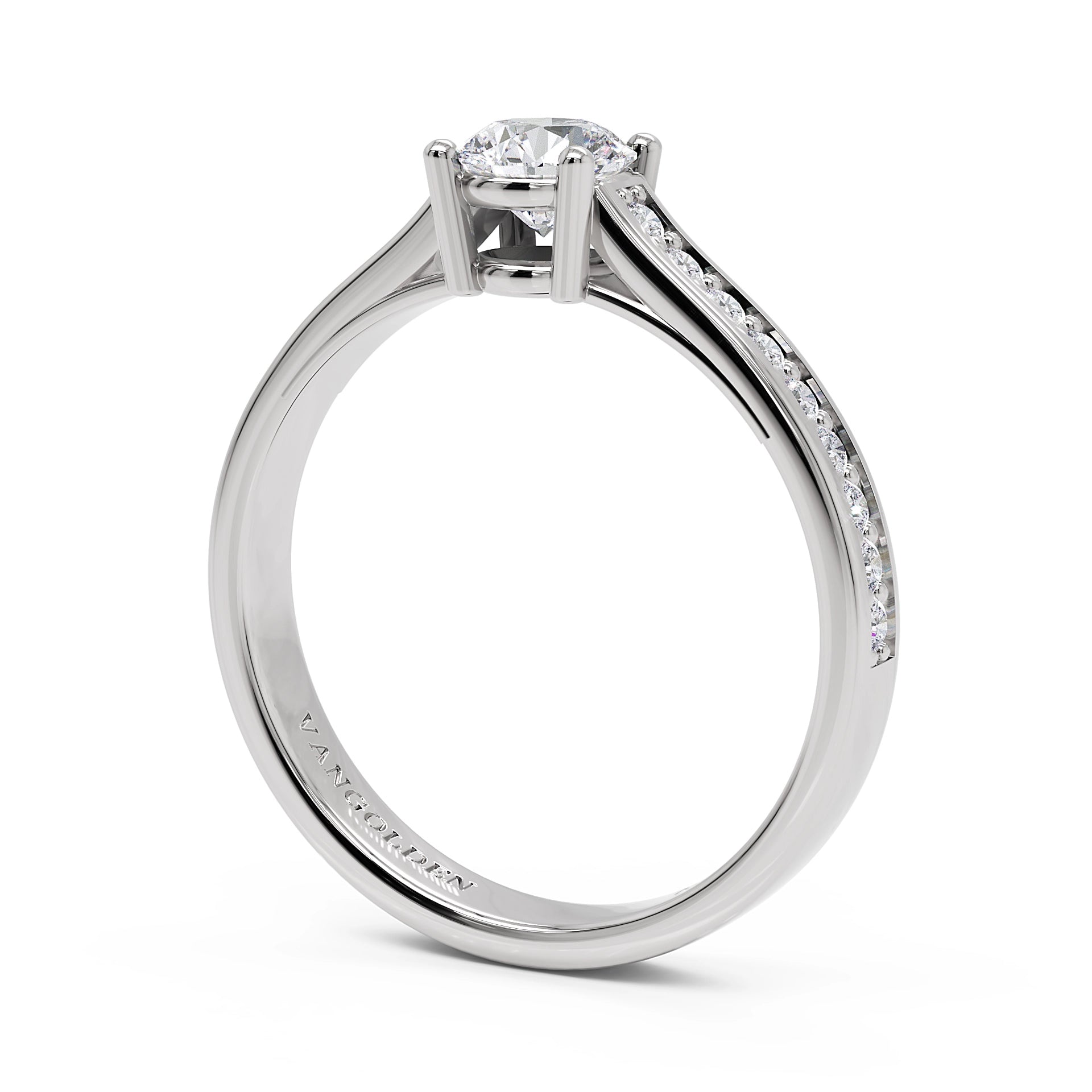 Anel de Noivado Stellae II Magna Moissanite 0,50 ct em Ouro 18K