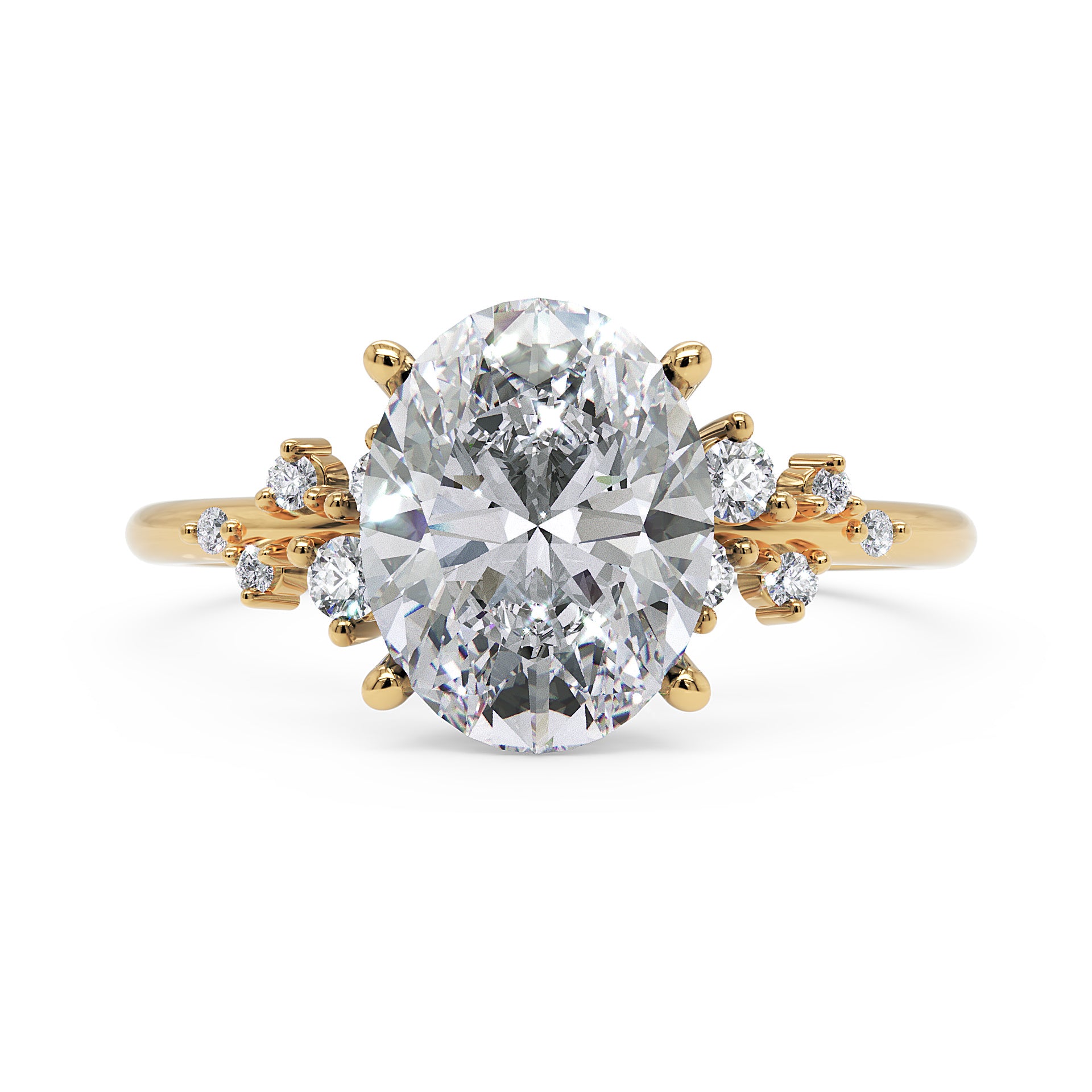 Anel de Noivado Aura Moissanite 2 ct em Ouro 18K