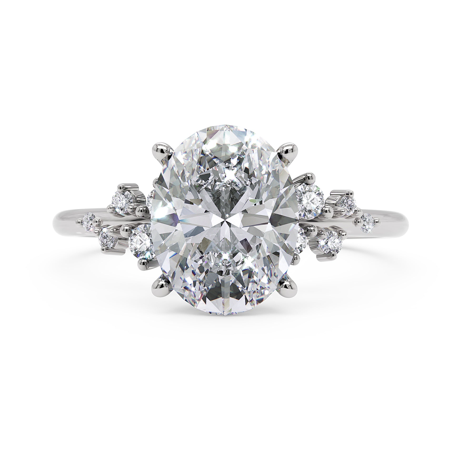 Anel de Noivado Aura Moissanite 2 ct em Ouro 18K