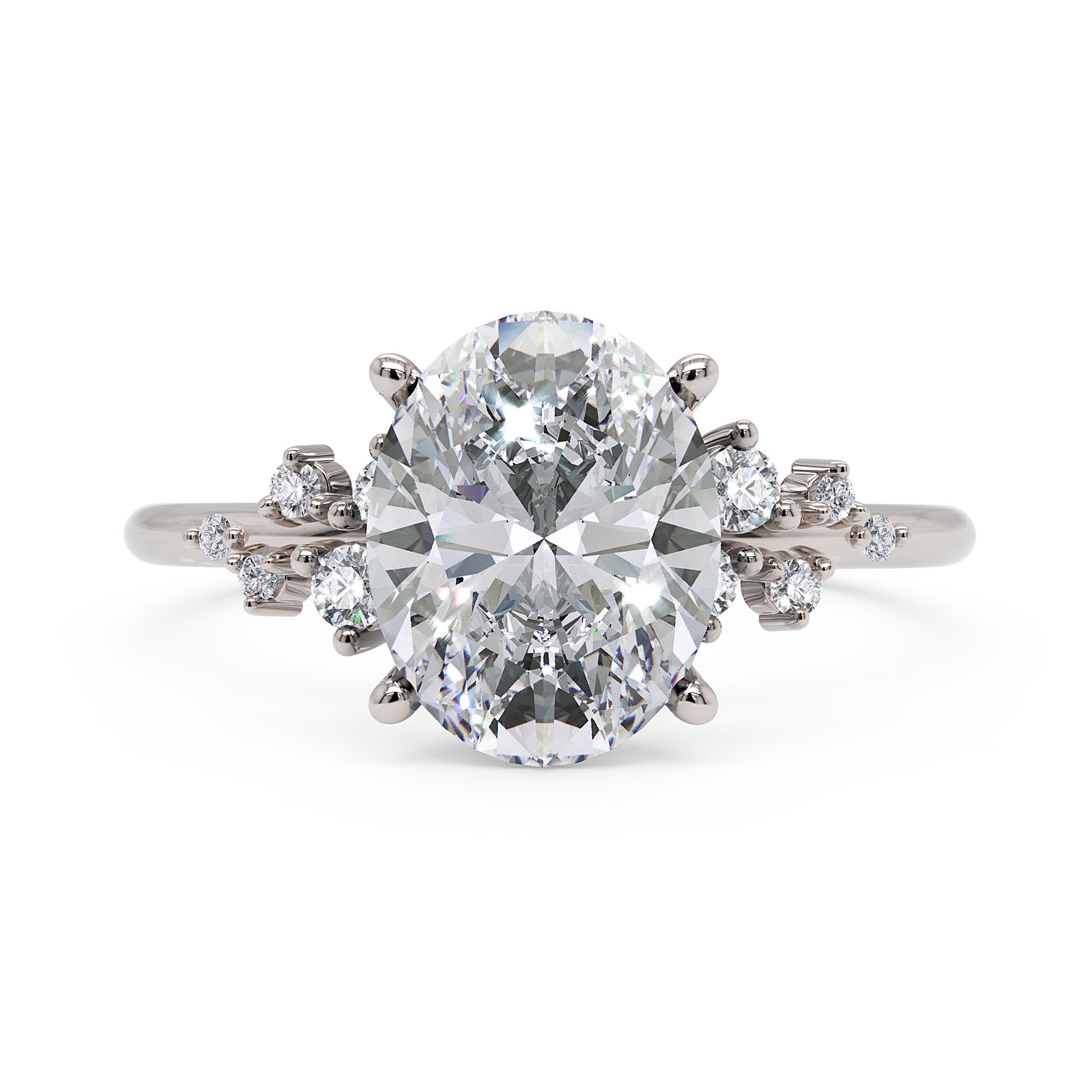 Anel de Noivado Aura Moissanite 2 ct em Ouro 18K