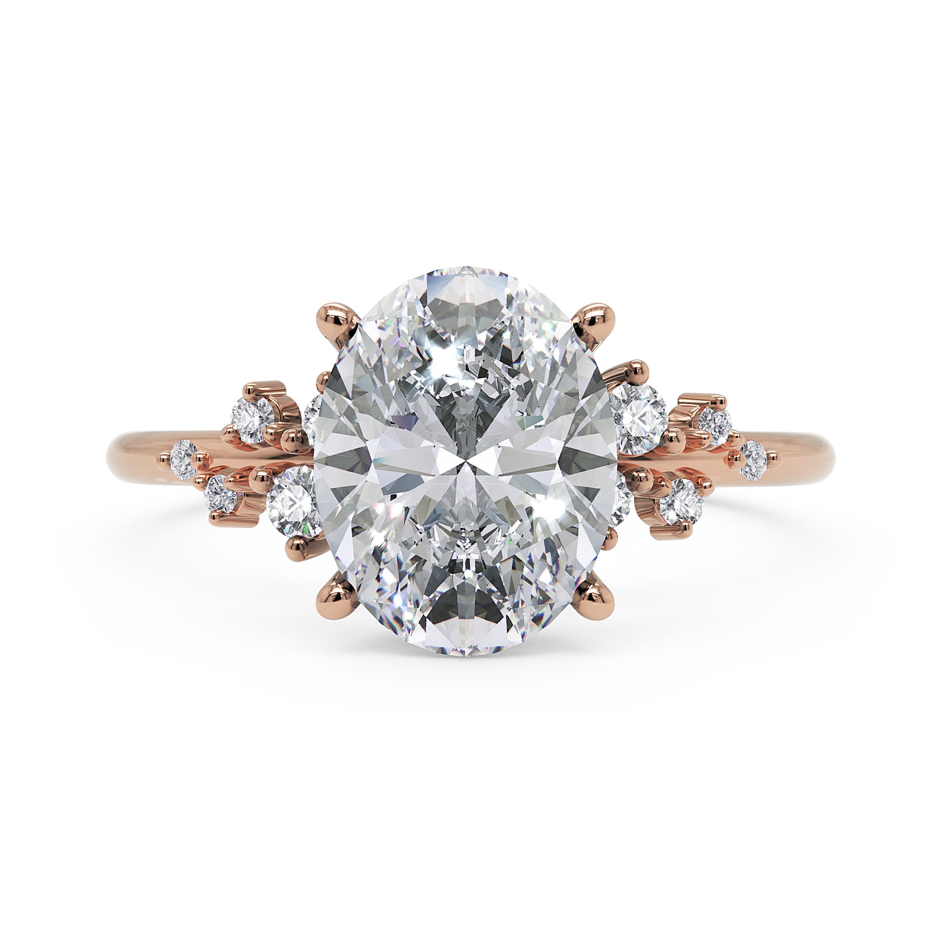 Anel de Noivado Aura Moissanite 2 ct em Ouro 18K