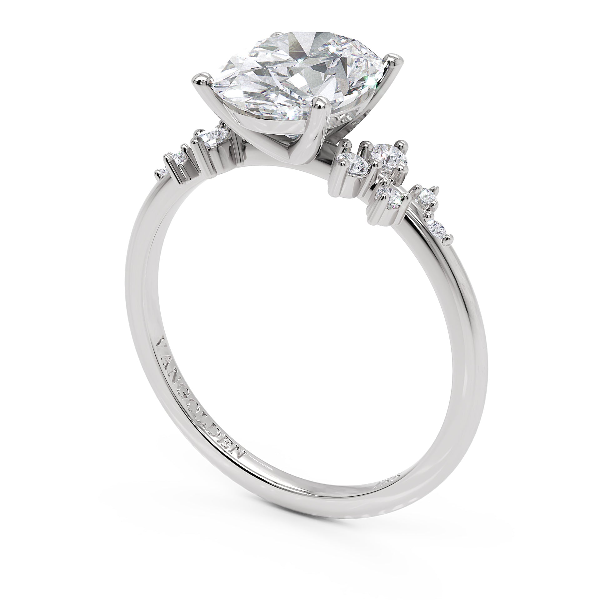 Anel de Noivado Aura Moissanite 2 ct em Ouro 18K