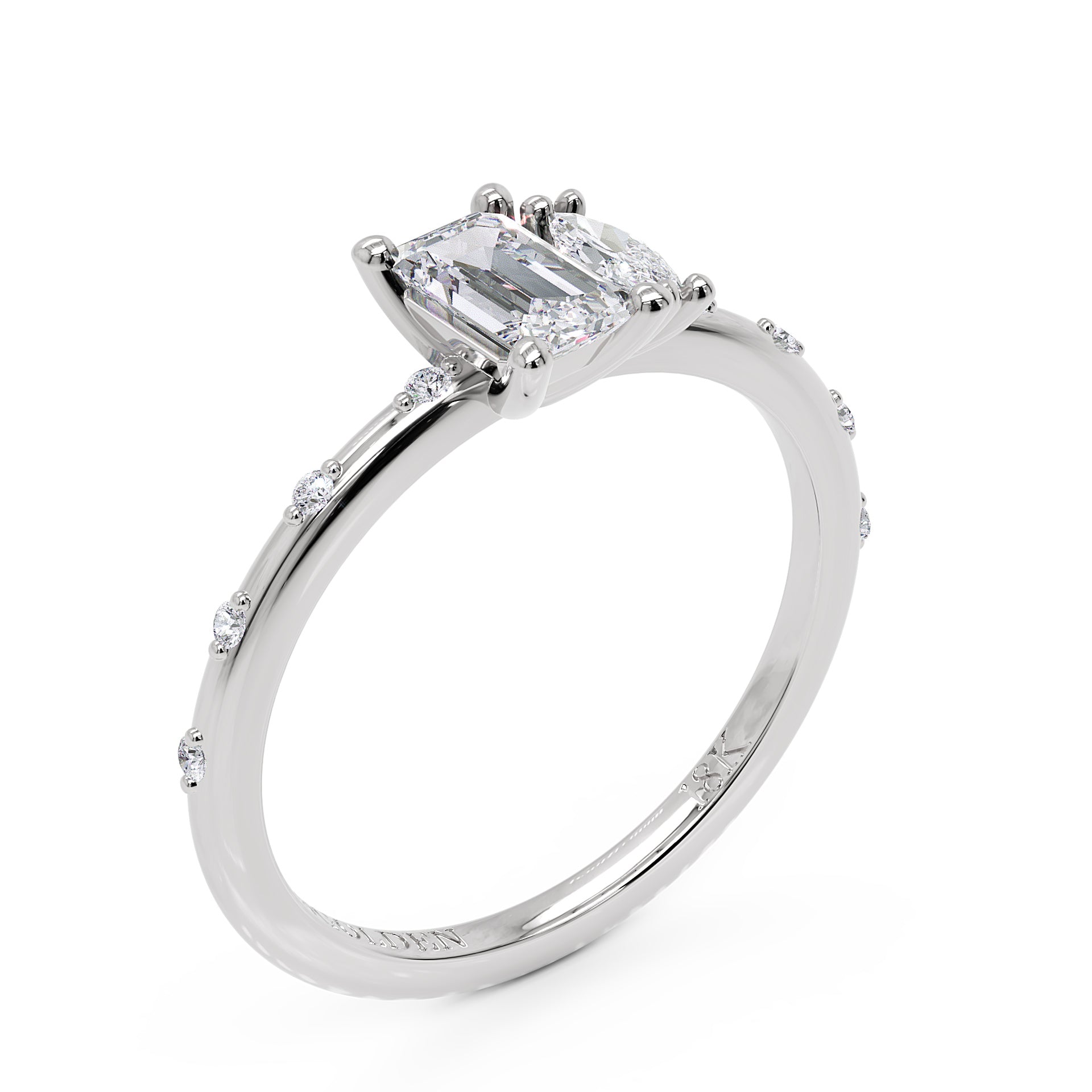 Anel Dual em Ouro 18K com Moissanite Toi et Moi