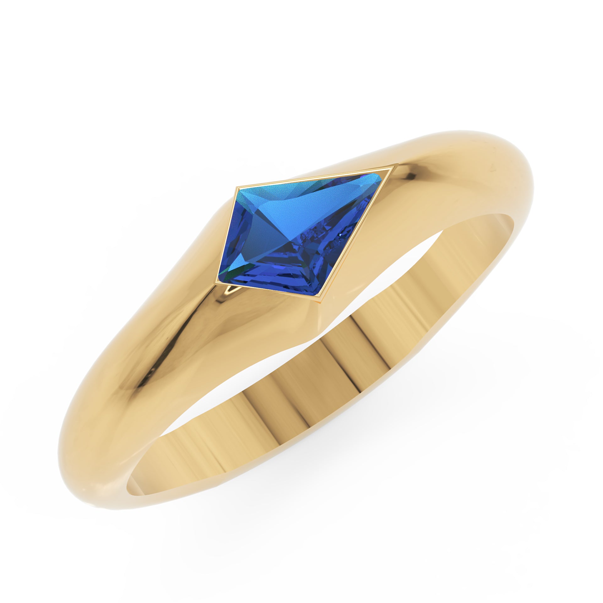 Pinky Ring Vértice em Ouro 18K com Moissanite Kite