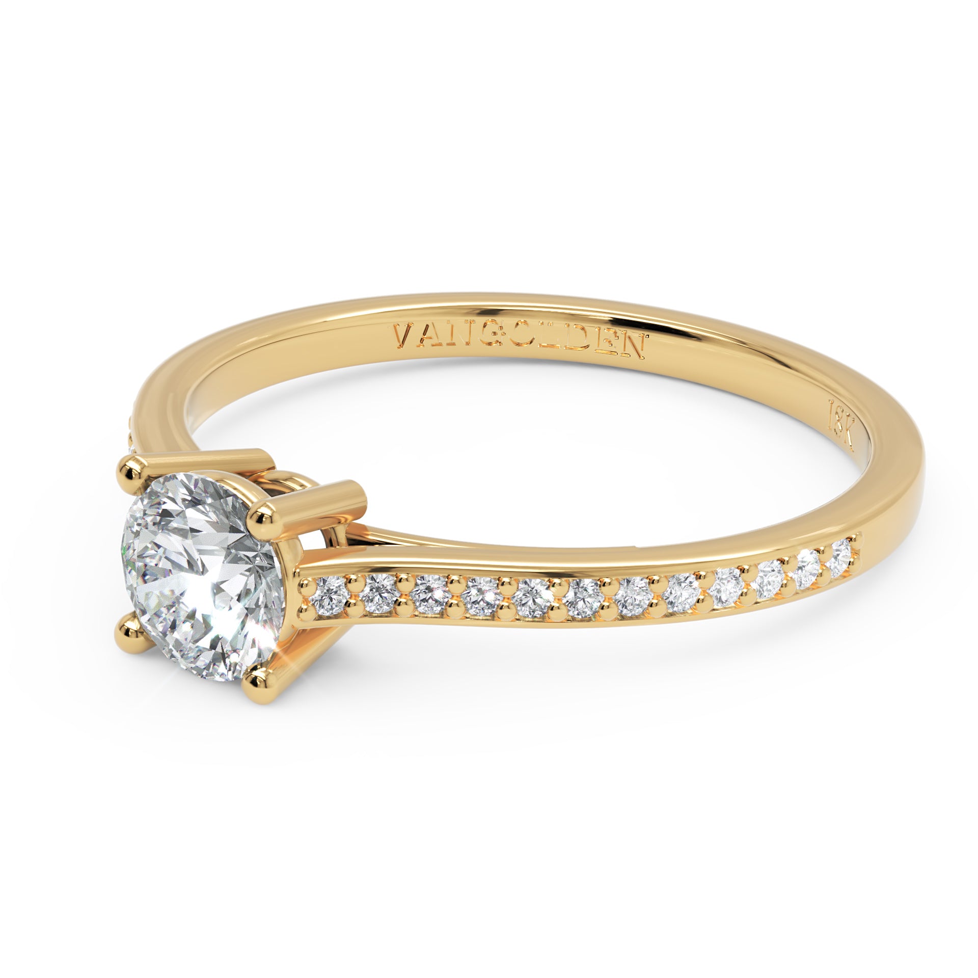 Anel de Noivado Stellae II Moissanite 0,50 ct em Ouro 18K