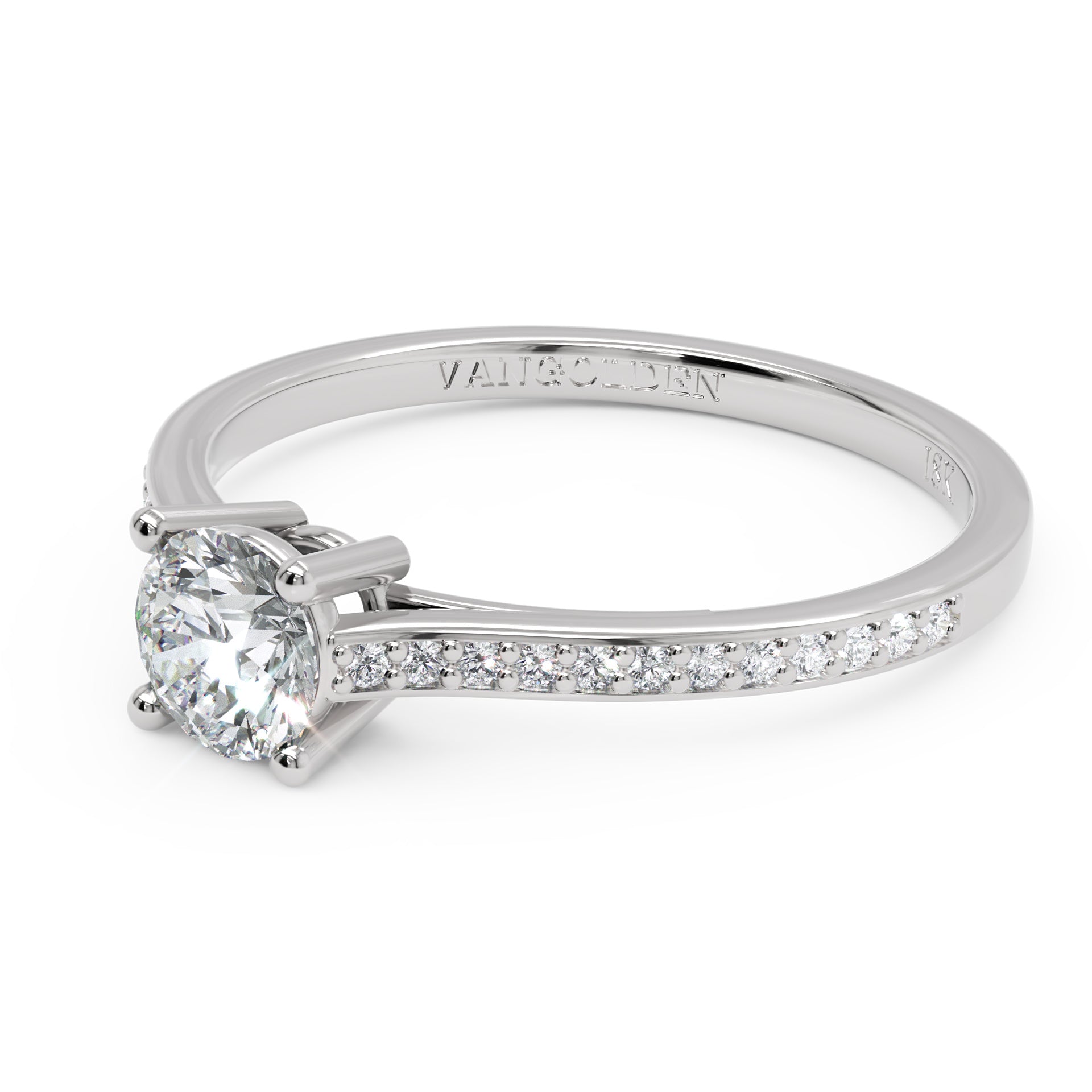 Anel de Noivado Stellae II Moissanite 0,50 ct em Ouro 18K