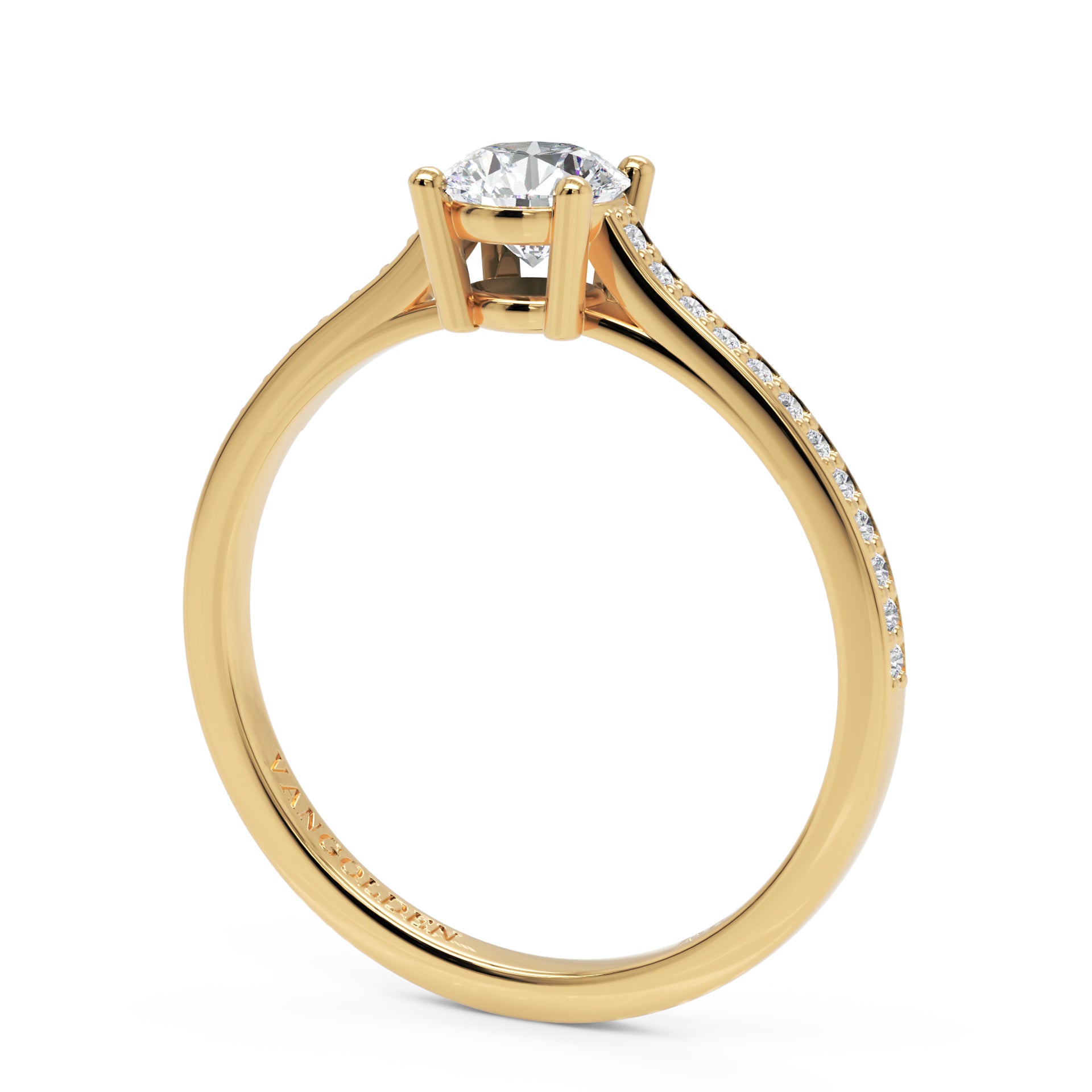 Anel de Noivado Stellae II Moissanite 0,50 ct em Ouro 18K