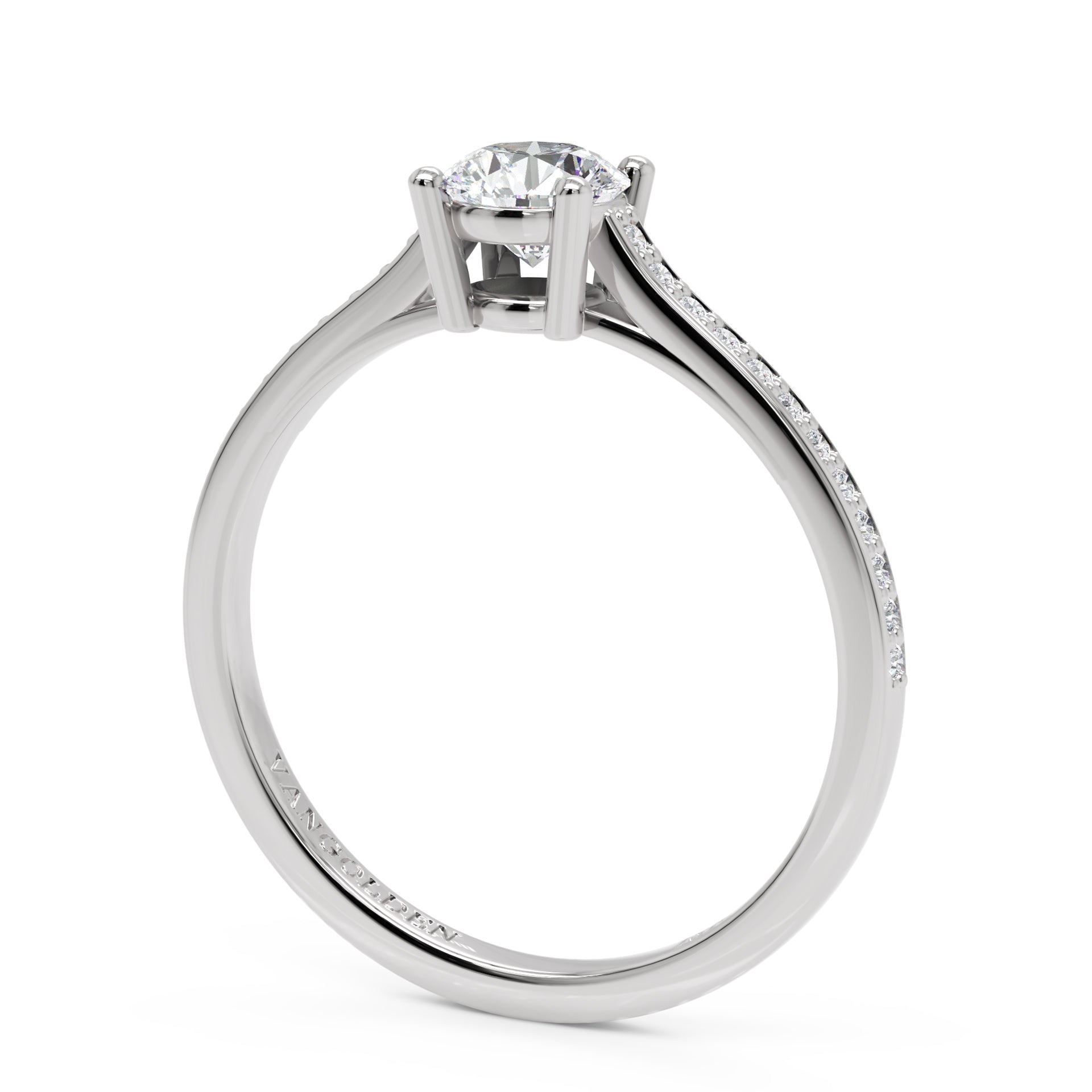 Anel de Noivado Stellae II Moissanite 0,50 ct em Ouro 18K